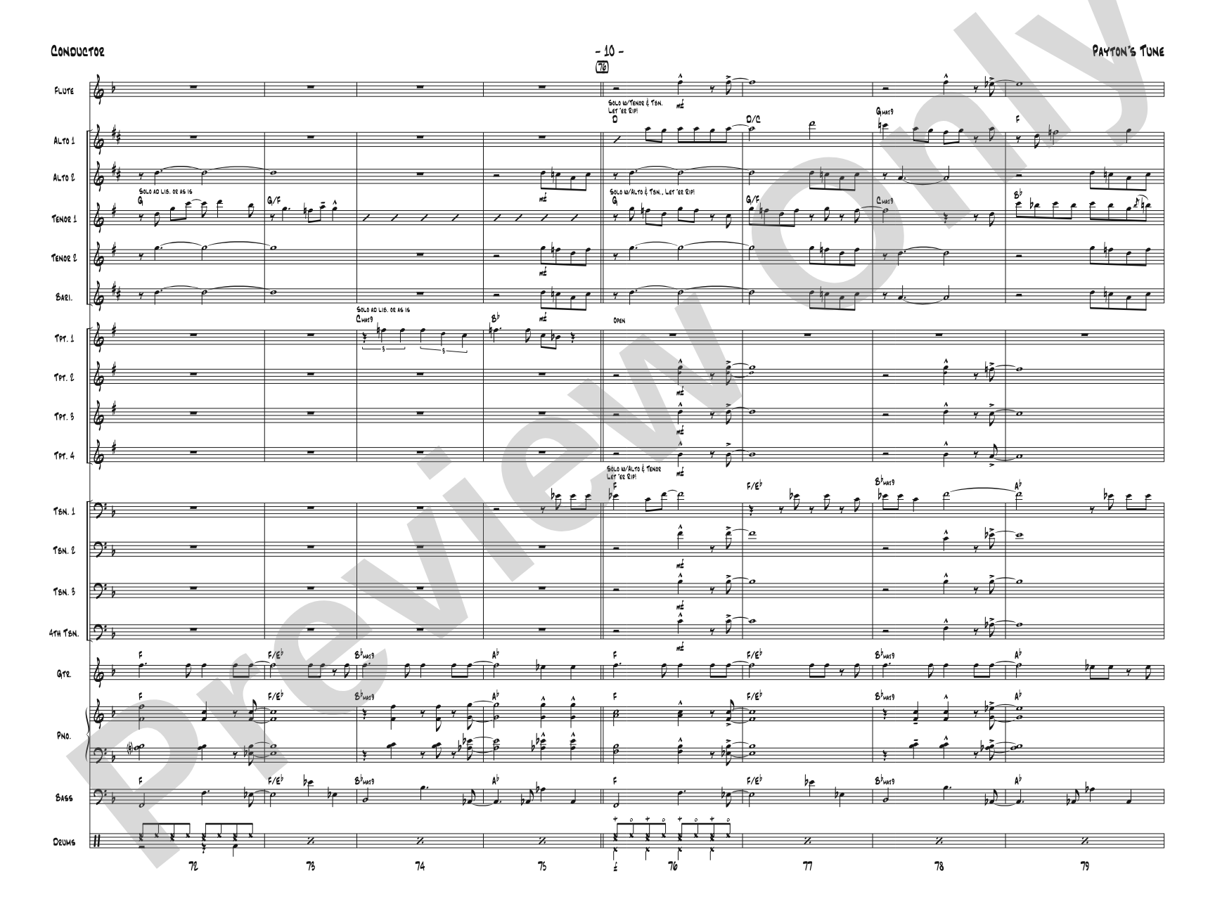 Payton's Tune: Score