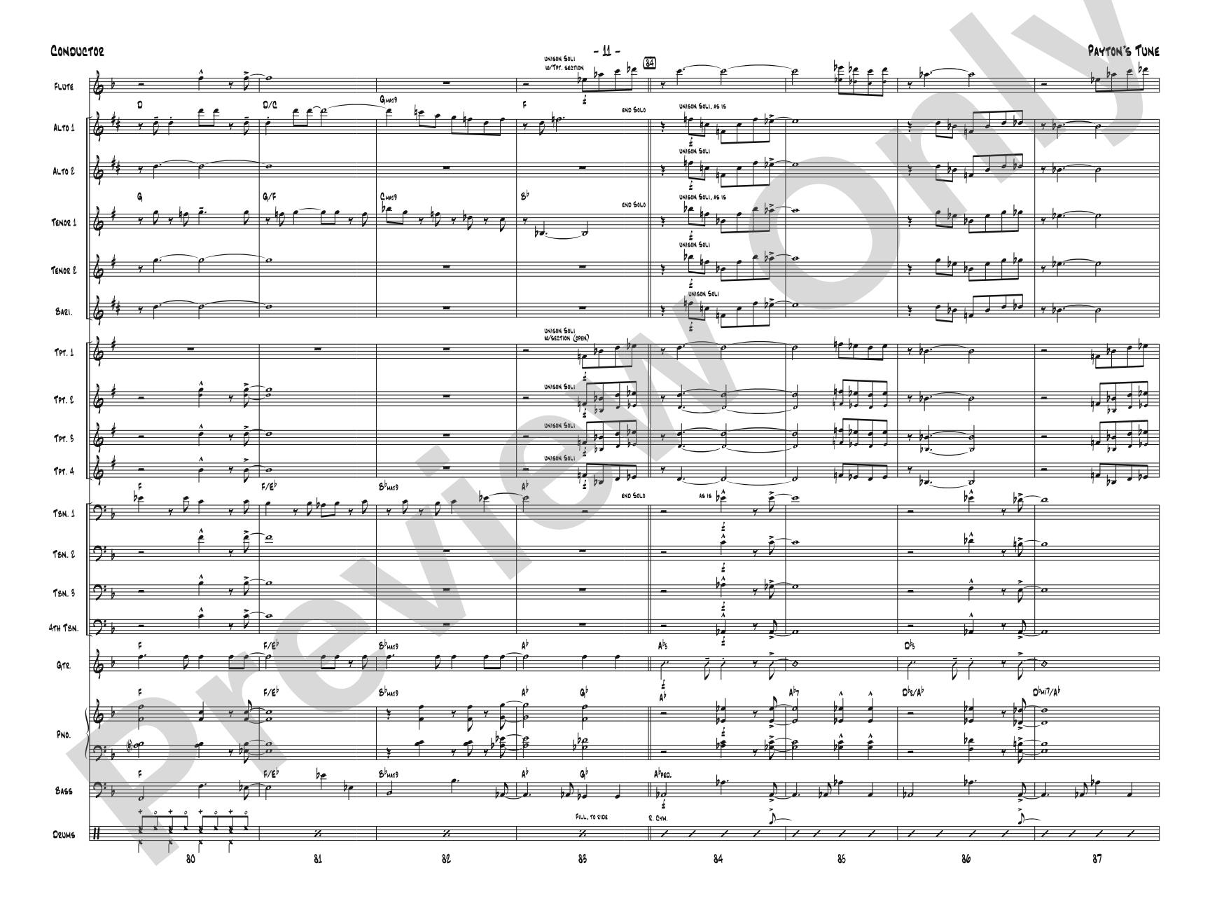 Payton's Tune: Score