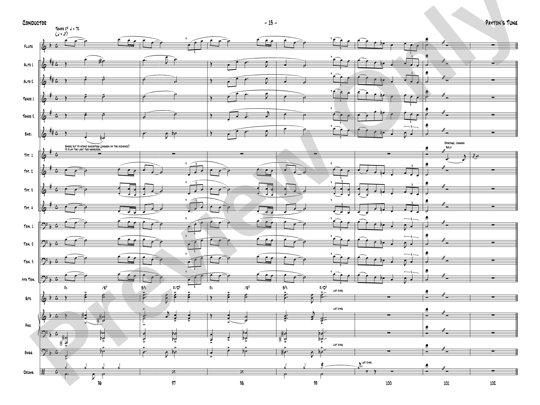 Payton's Tune: Score