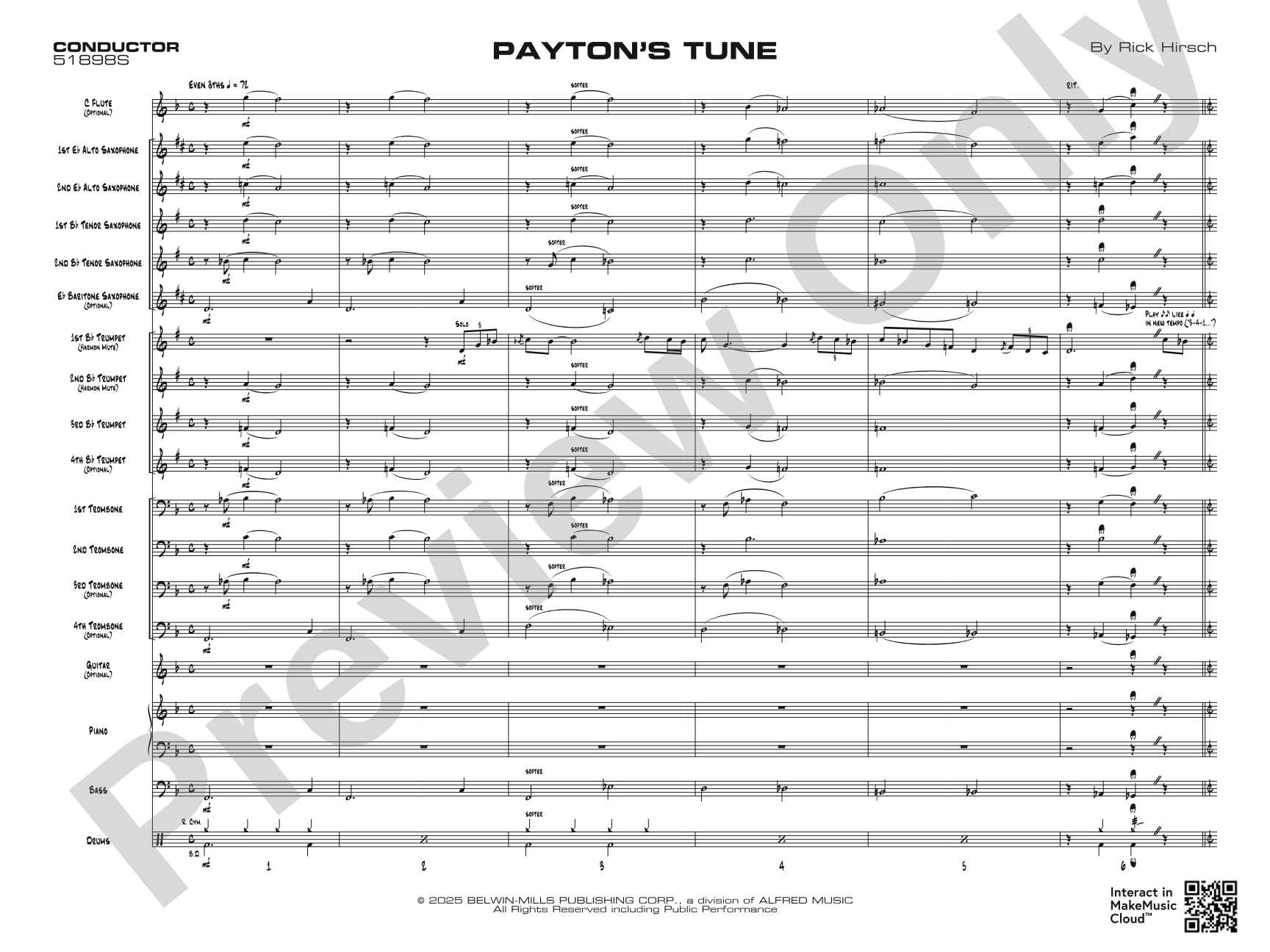 Payton's Tune: Score
