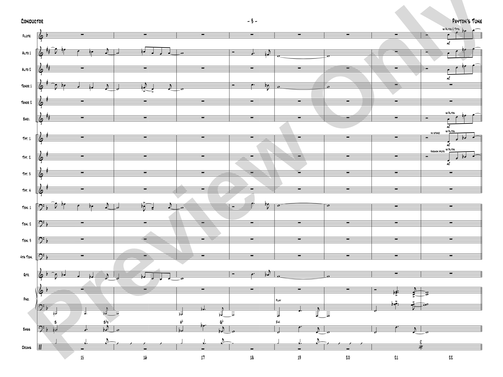 Payton's Tune: Score