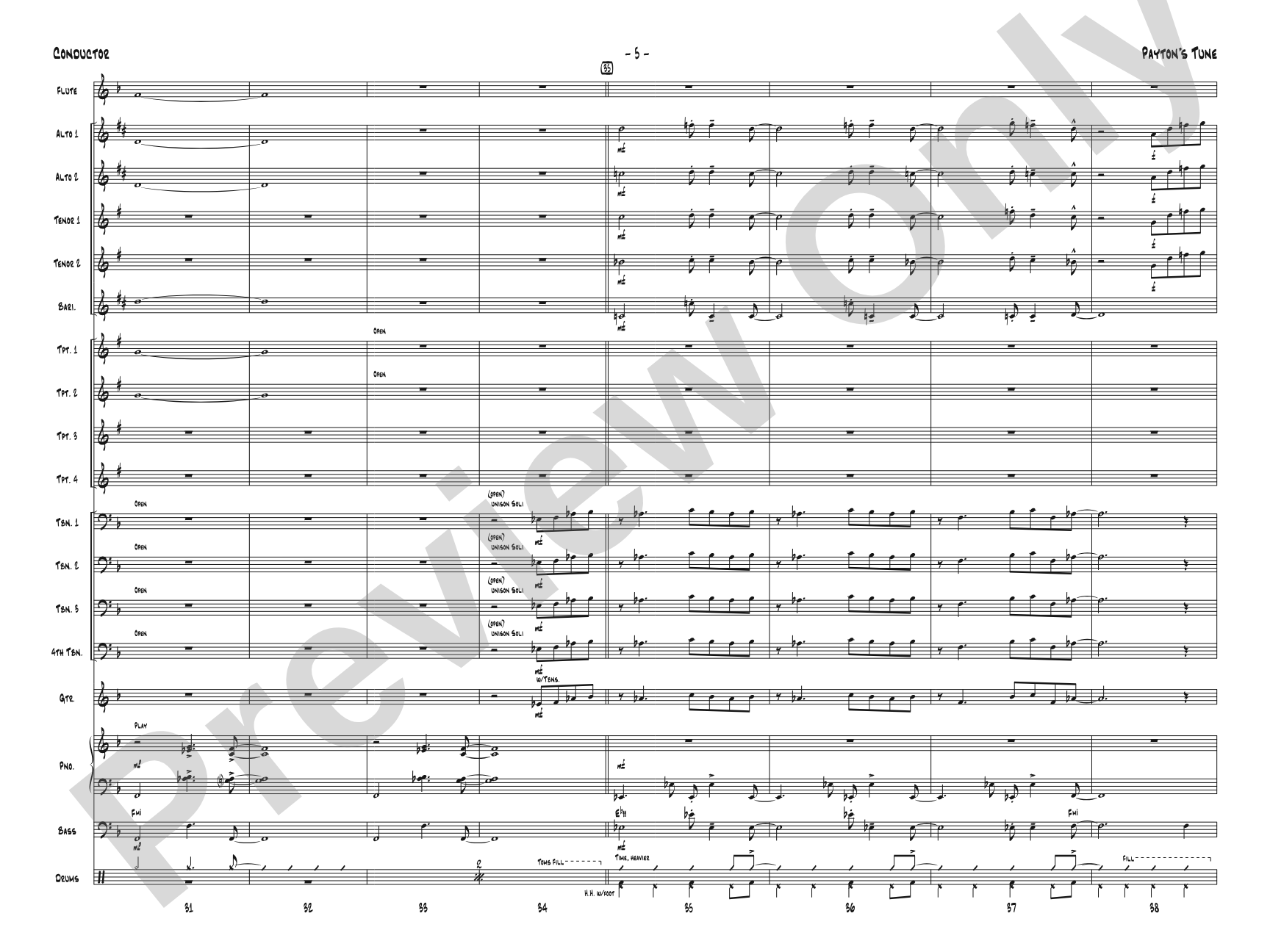 Payton's Tune: Score