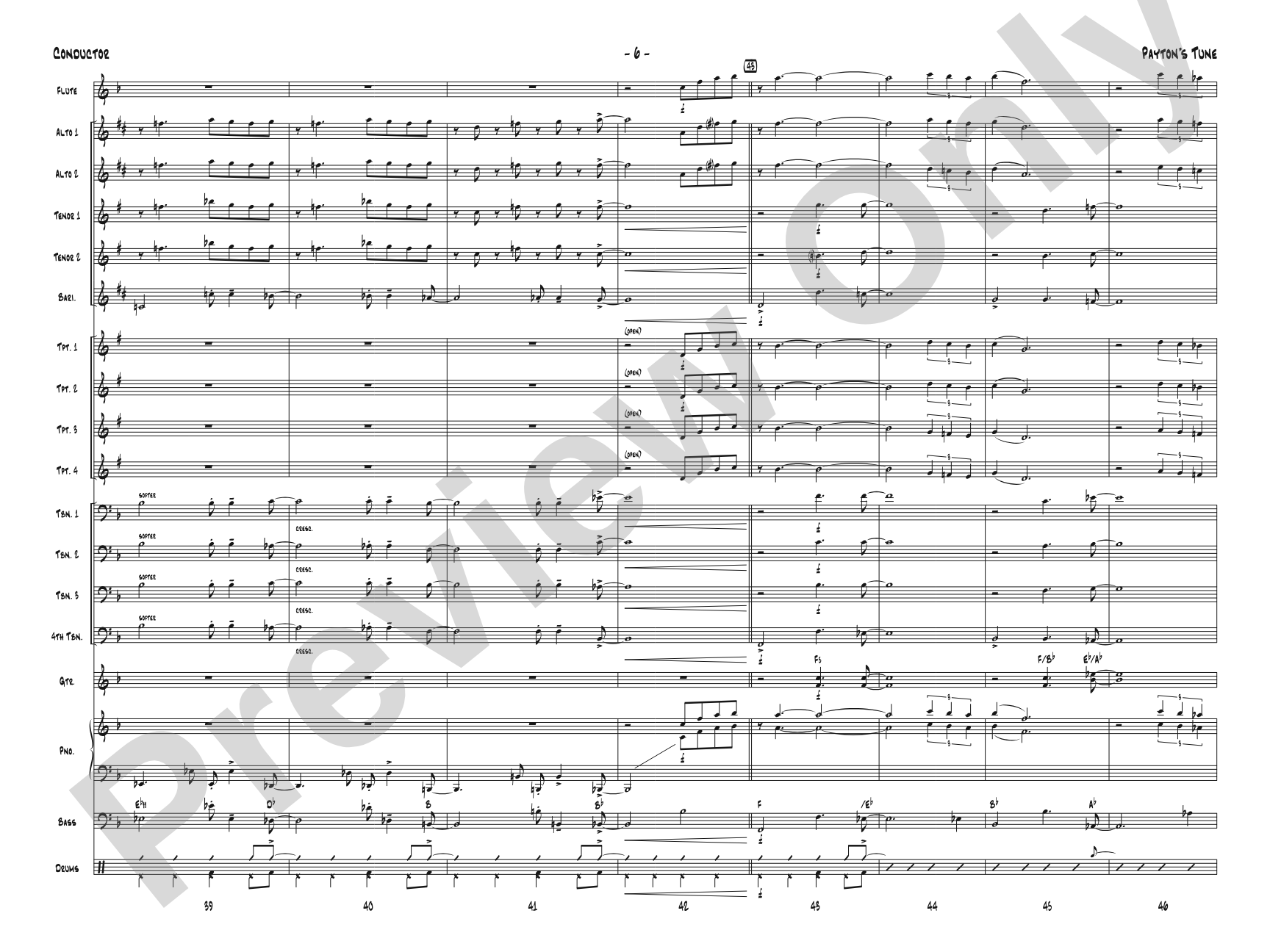 Payton's Tune: Score