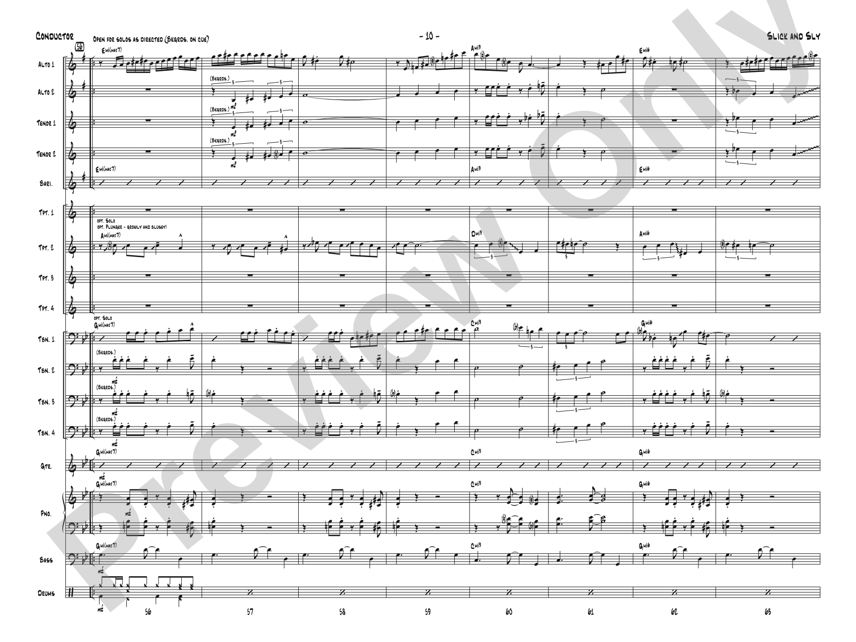 Slick and Sly: Jazz Ensemble Conductor Score & Parts