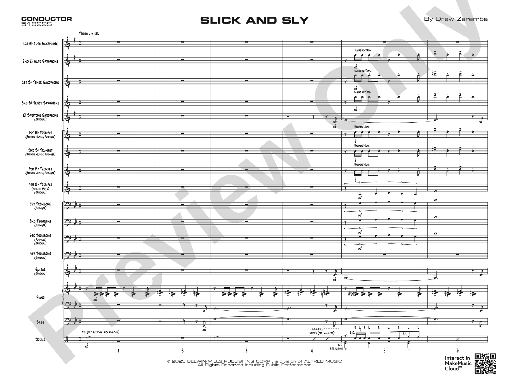 Slick and Sly: Jazz Ensemble Conductor Score & Parts