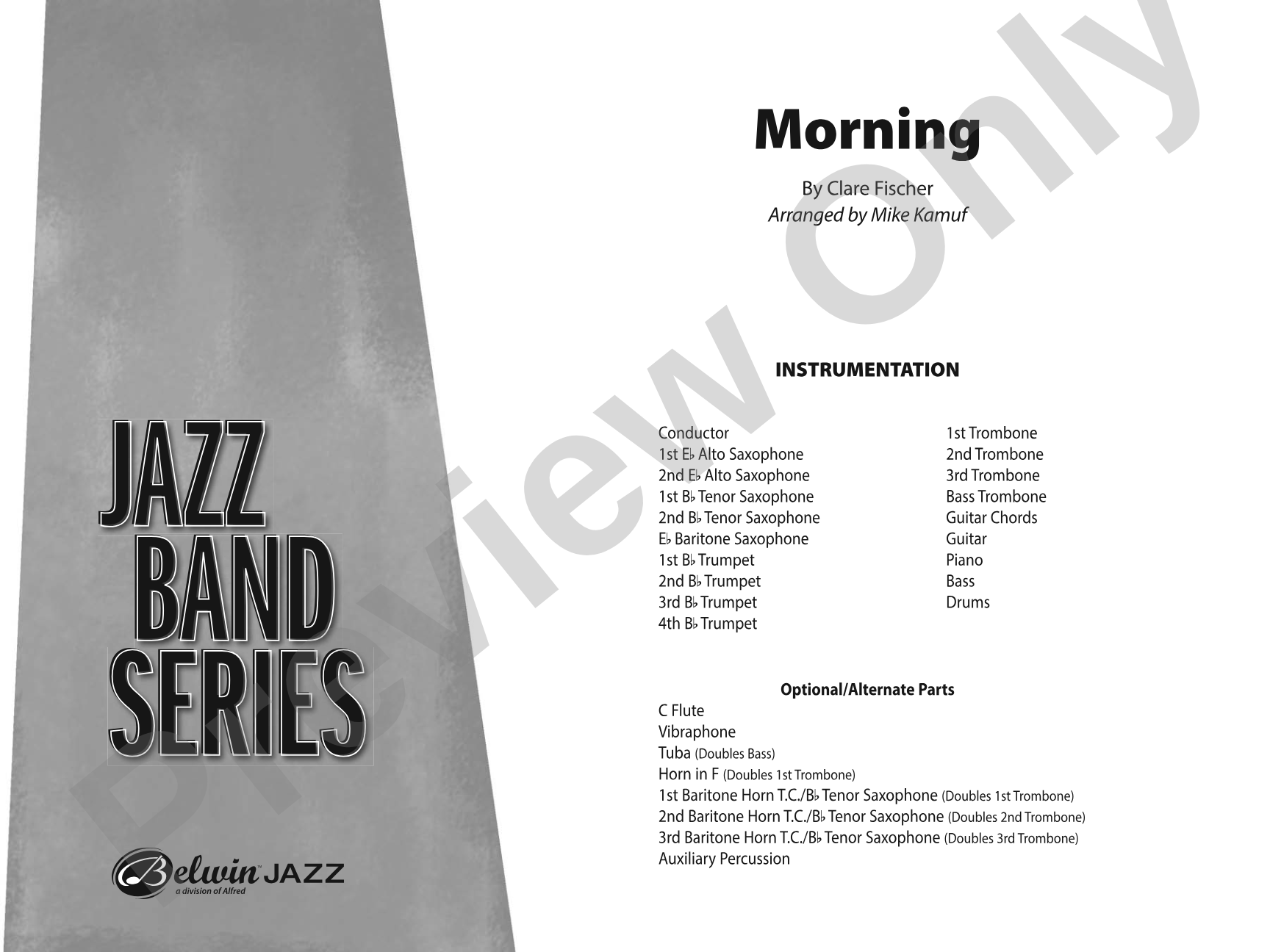 Morning: Jazz Ensemble Conductor Score & Parts