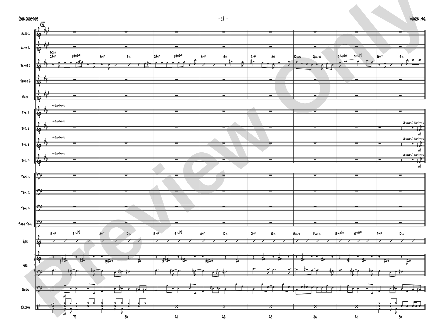 Morning: Jazz Ensemble Conductor Score & Parts