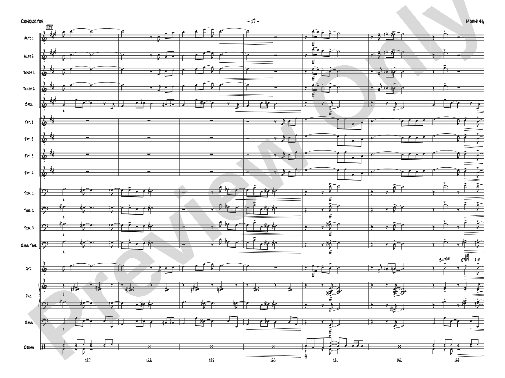 Morning: Jazz Ensemble Conductor Score & Parts