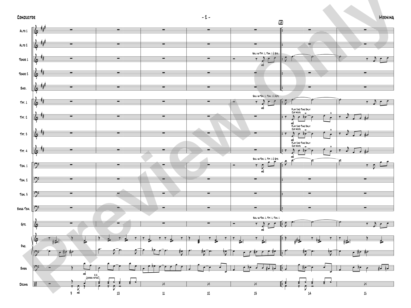 Morning: Jazz Ensemble Conductor Score & Parts
