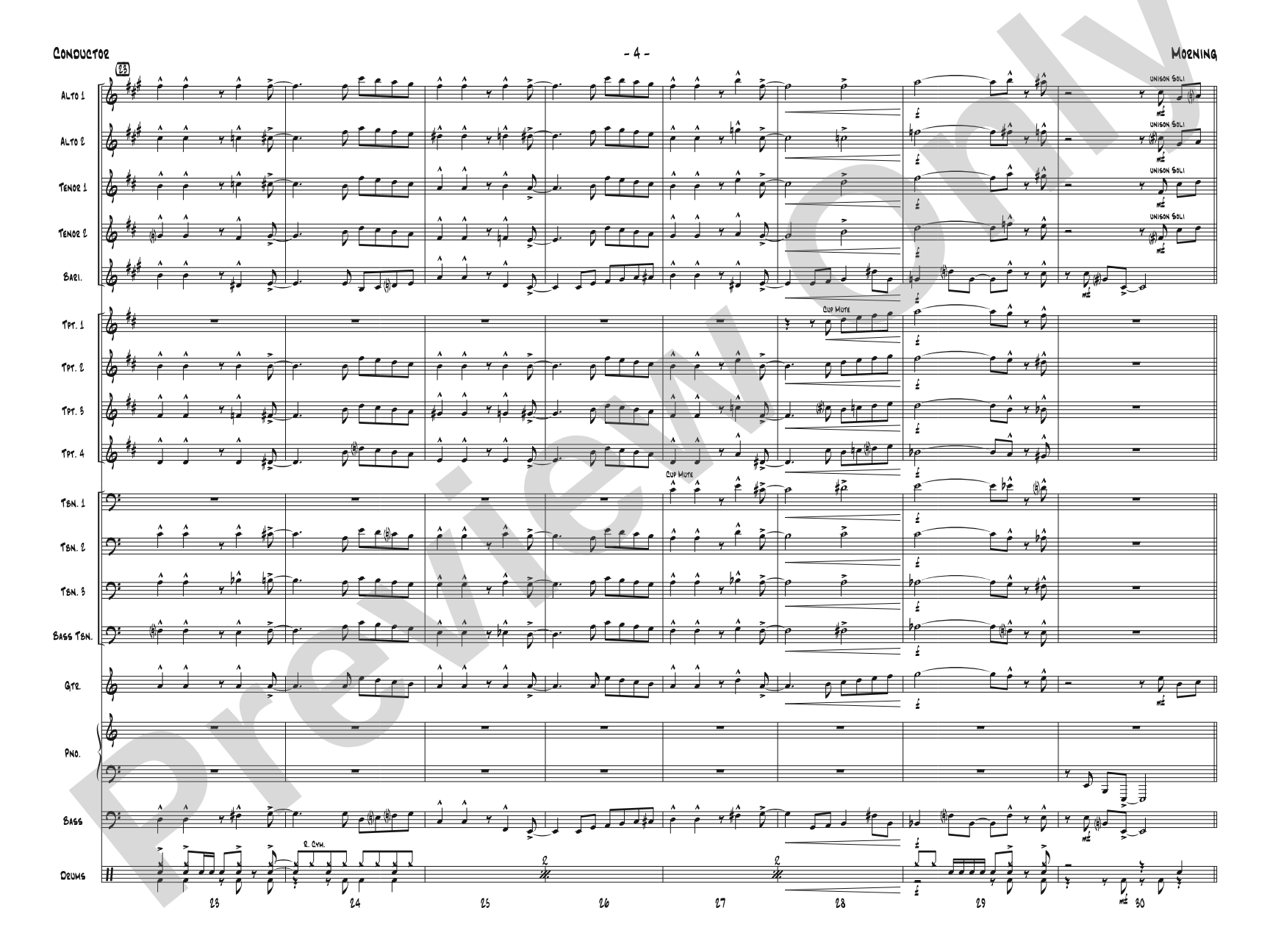 Morning: Jazz Ensemble Conductor Score & Parts