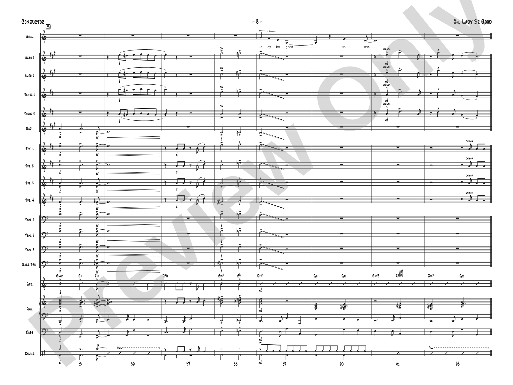 Oh, Lady Be Good: Jazz Ensemble Conductor Score & Parts