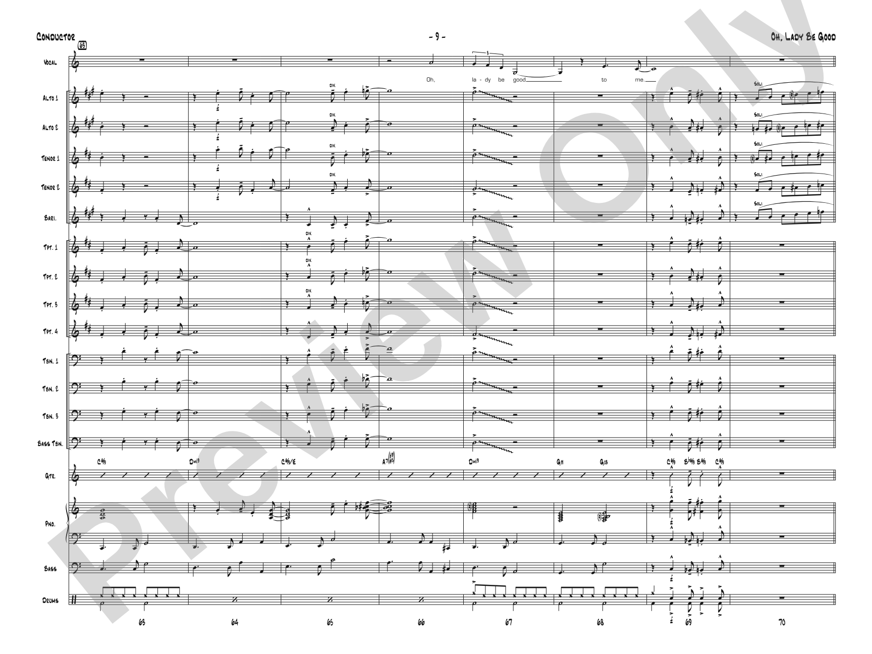 Oh, Lady Be Good: Jazz Ensemble Conductor Score & Parts