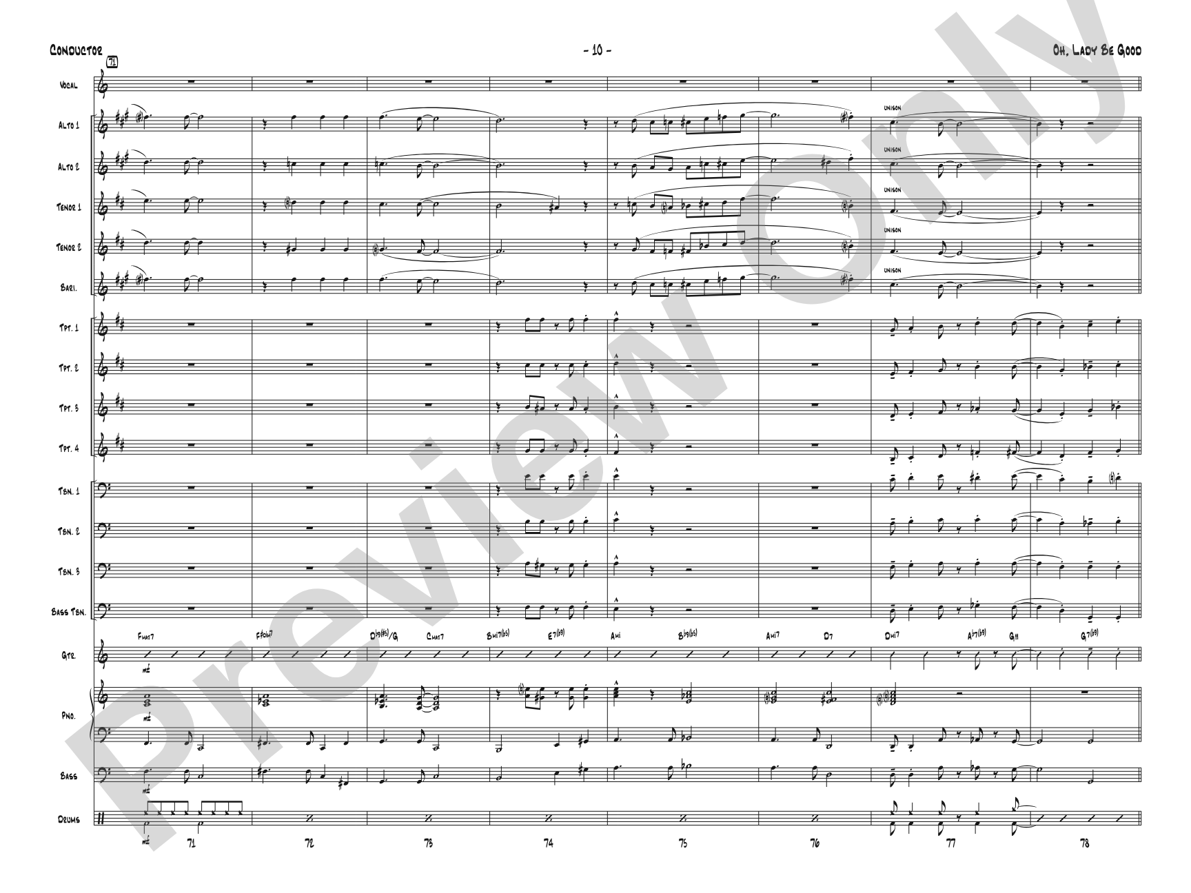 Oh, Lady Be Good: Jazz Ensemble Conductor Score & Parts