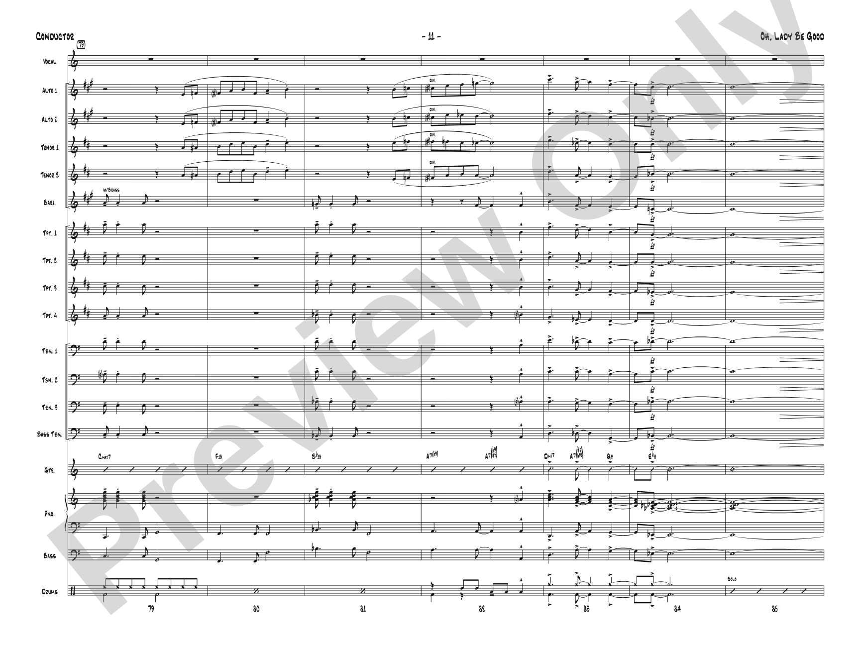 Oh, Lady Be Good: Jazz Ensemble Conductor Score & Parts