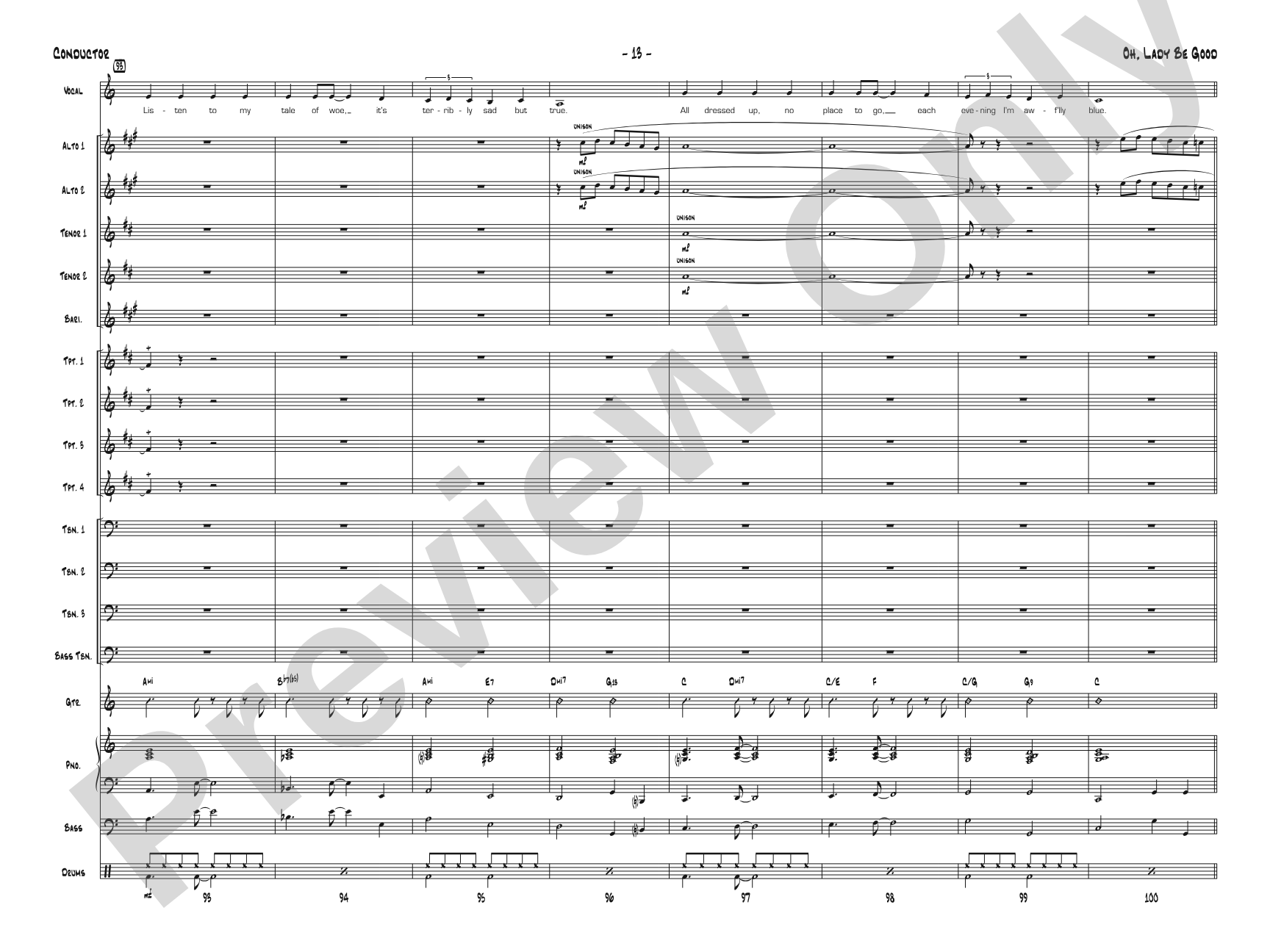 Oh, Lady Be Good: Jazz Ensemble Conductor Score & Parts