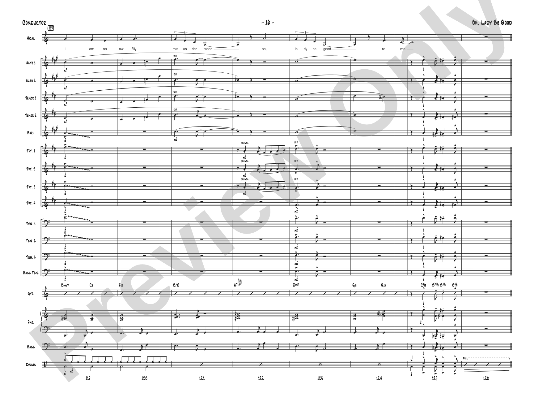 Oh, Lady Be Good: Jazz Ensemble Conductor Score & Parts