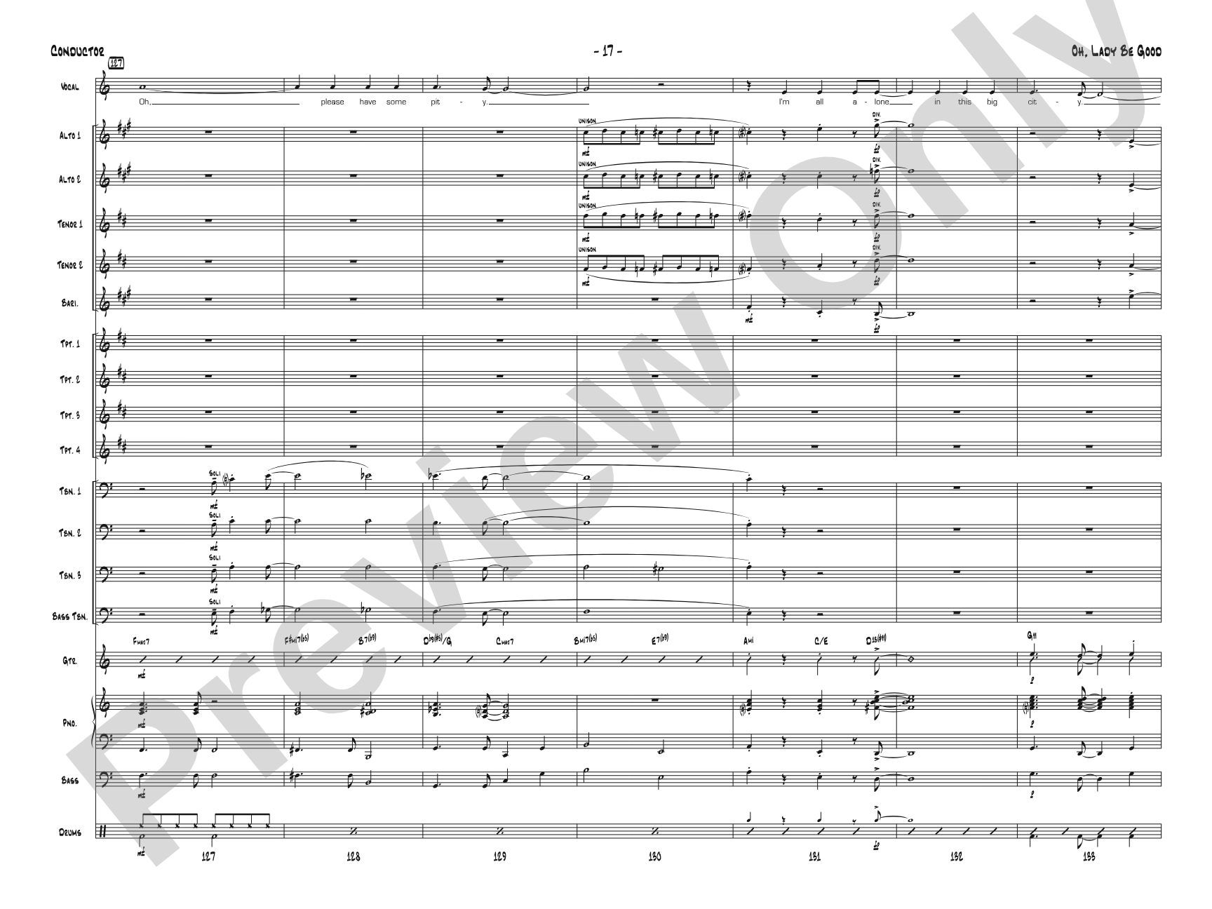 Oh, Lady Be Good: Jazz Ensemble Conductor Score & Parts