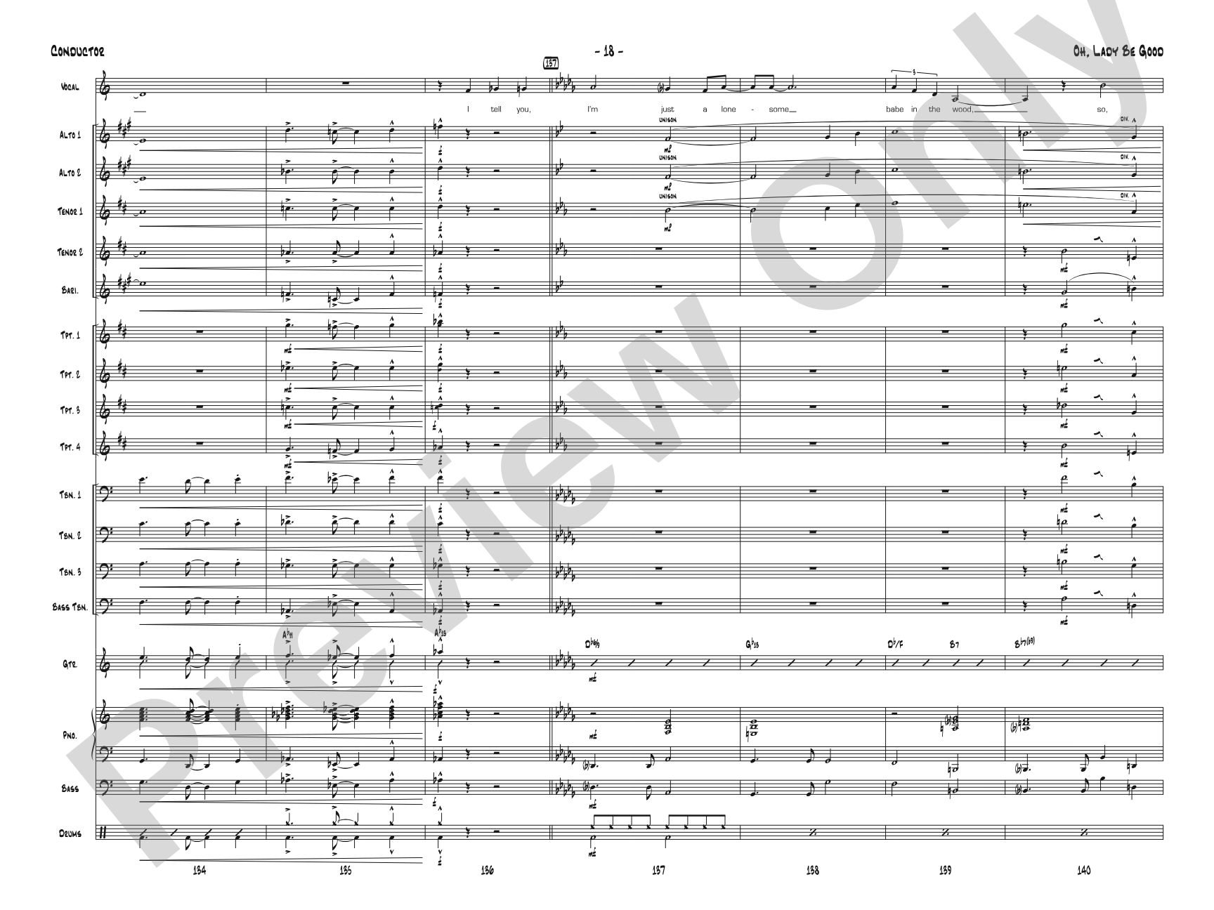 Oh, Lady Be Good: Jazz Ensemble Conductor Score & Parts