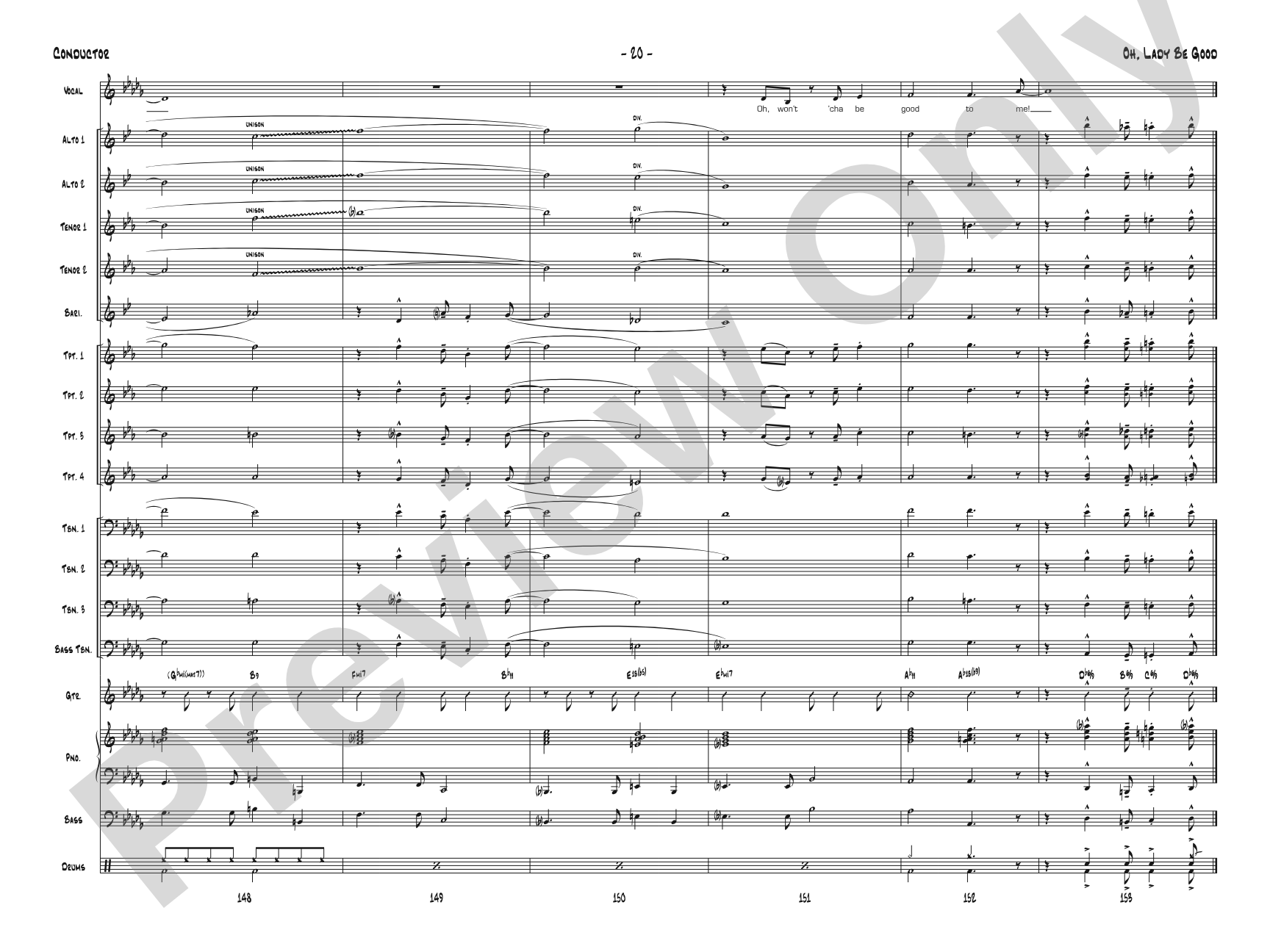 Oh, Lady Be Good: Jazz Ensemble Conductor Score & Parts