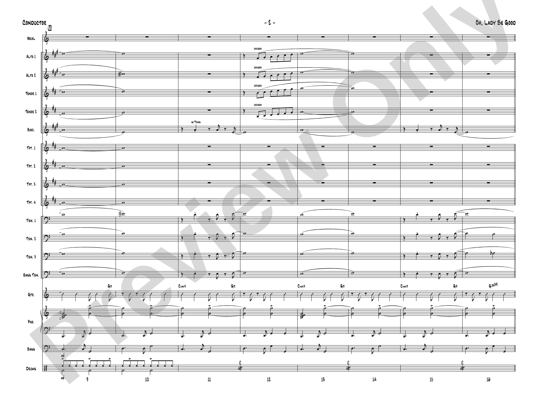 Oh, Lady Be Good: Jazz Ensemble Conductor Score & Parts