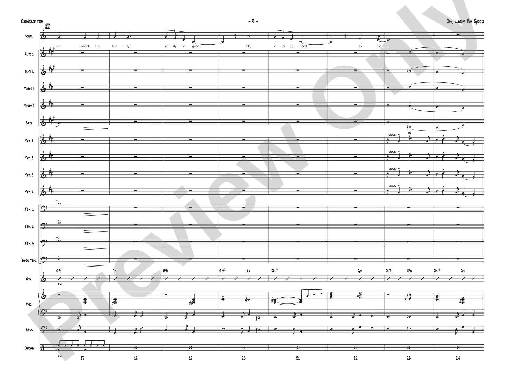 Oh, Lady Be Good: Jazz Ensemble Conductor Score & Parts
