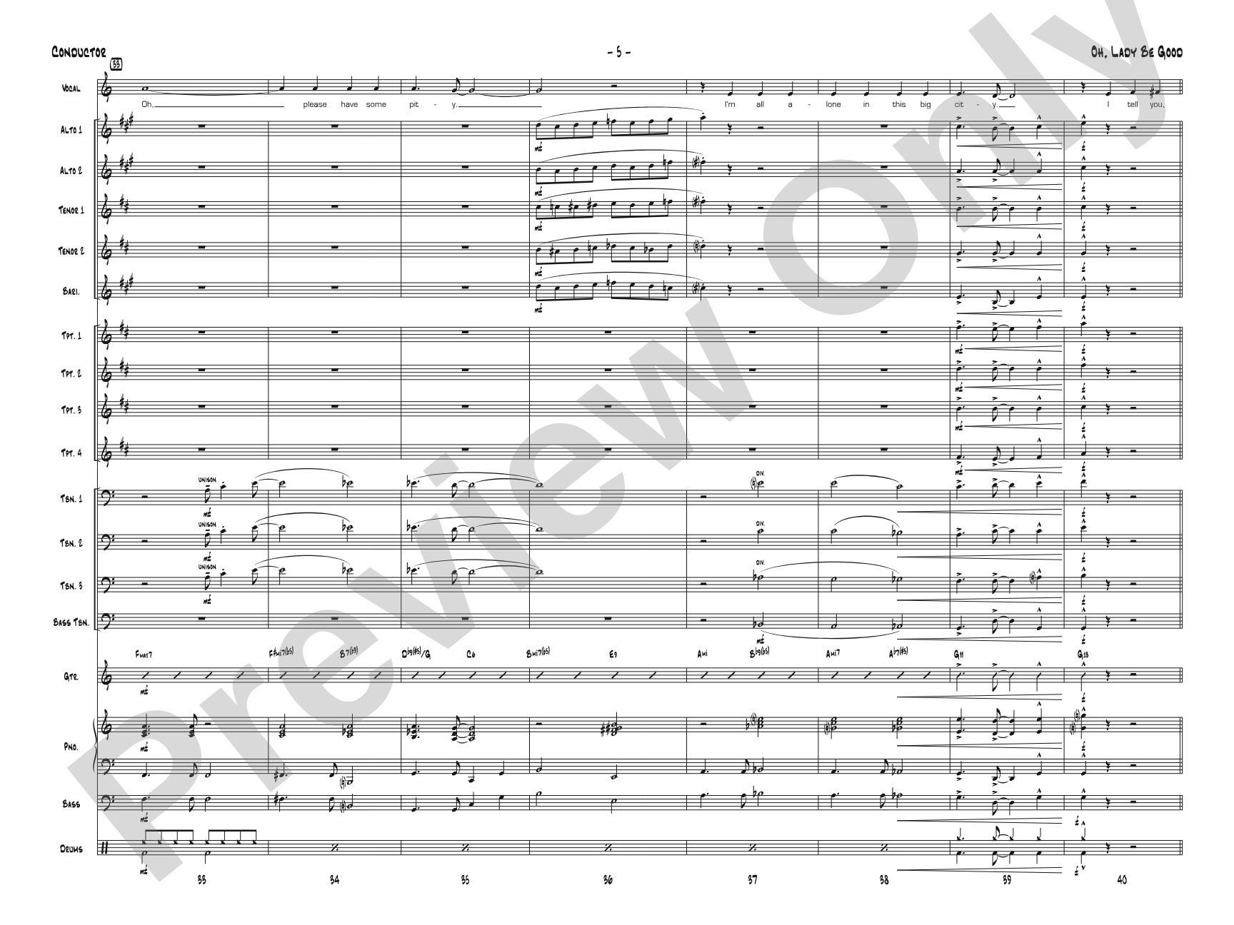 Oh, Lady Be Good: Jazz Ensemble Conductor Score & Parts