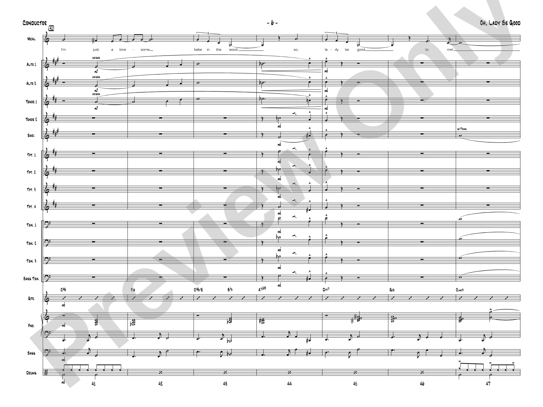 Oh, Lady Be Good: Jazz Ensemble Conductor Score & Parts