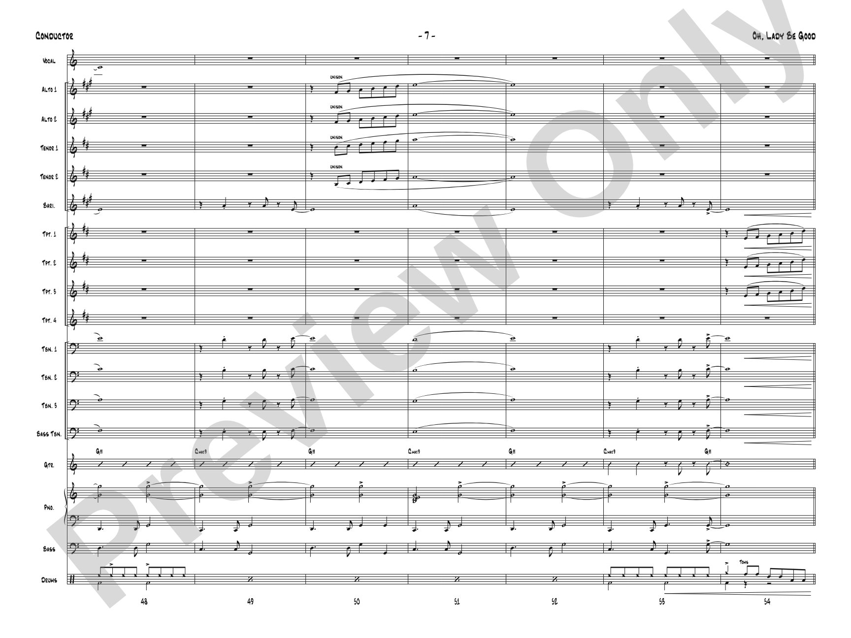 Oh, Lady Be Good: Jazz Ensemble Conductor Score & Parts