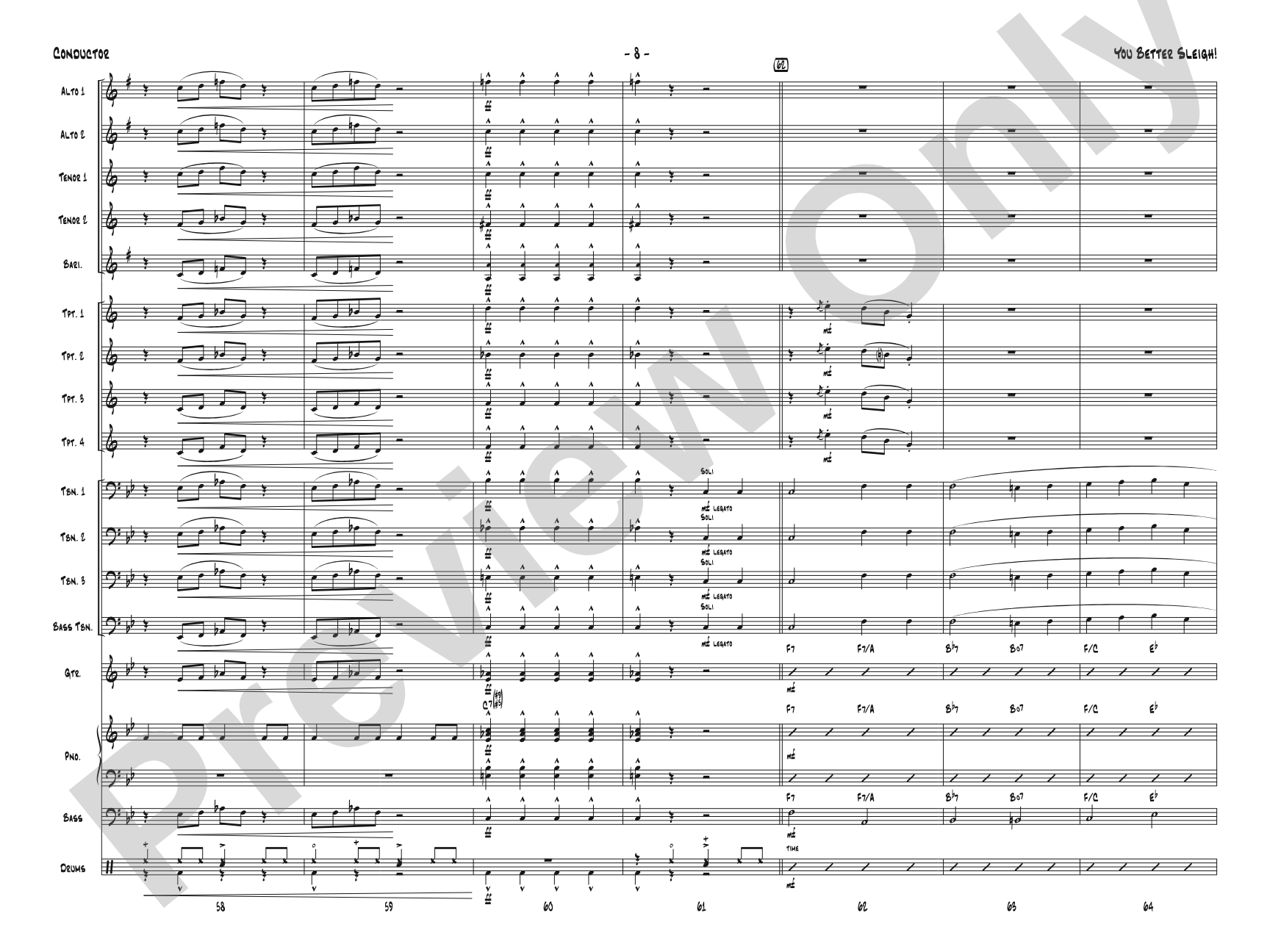 You Better Sleigh!: Jazz Ensemble Conductor Score & Parts