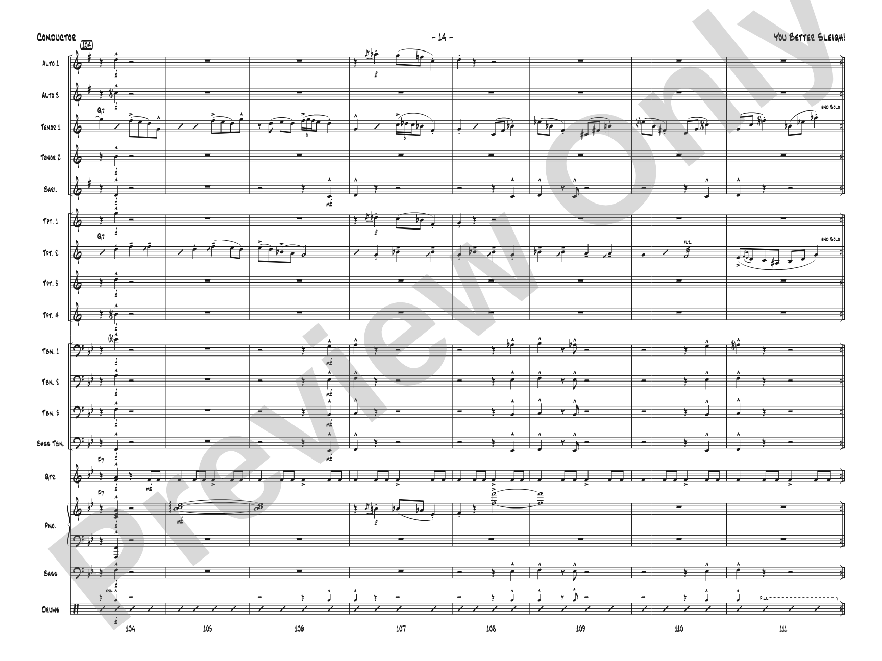 You Better Sleigh!: Jazz Ensemble Conductor Score & Parts