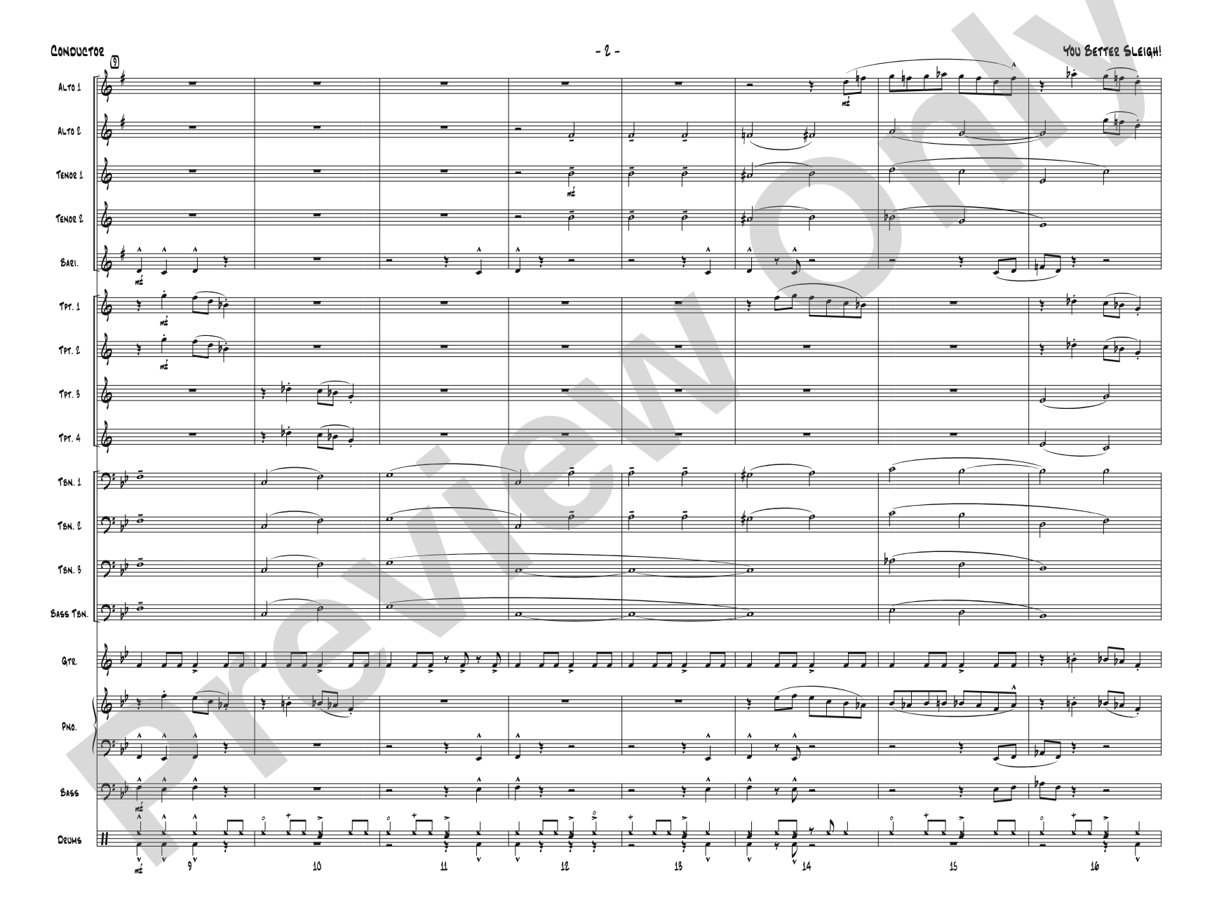 You Better Sleigh!: Jazz Ensemble Conductor Score & Parts