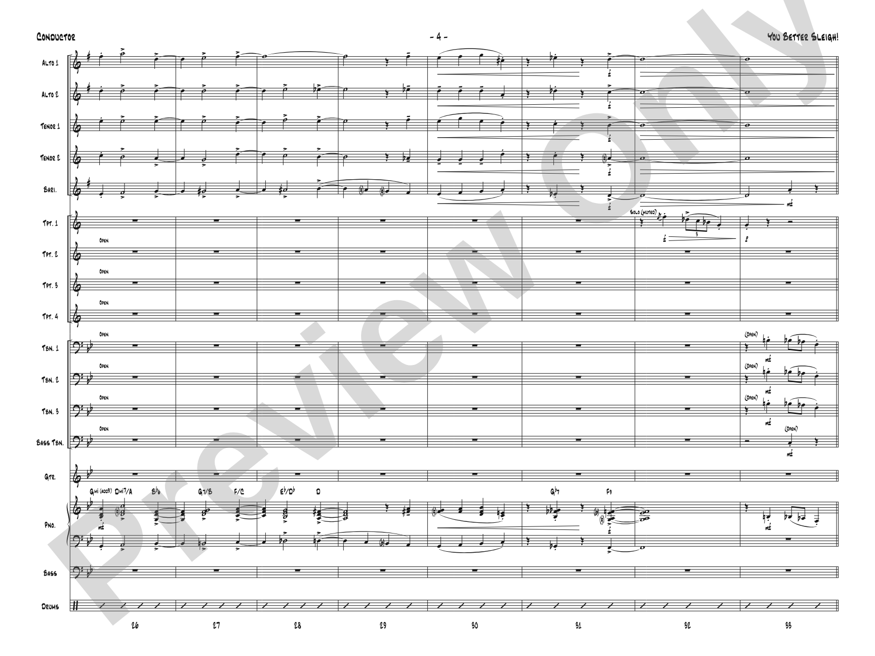 You Better Sleigh!: Jazz Ensemble Conductor Score & Parts