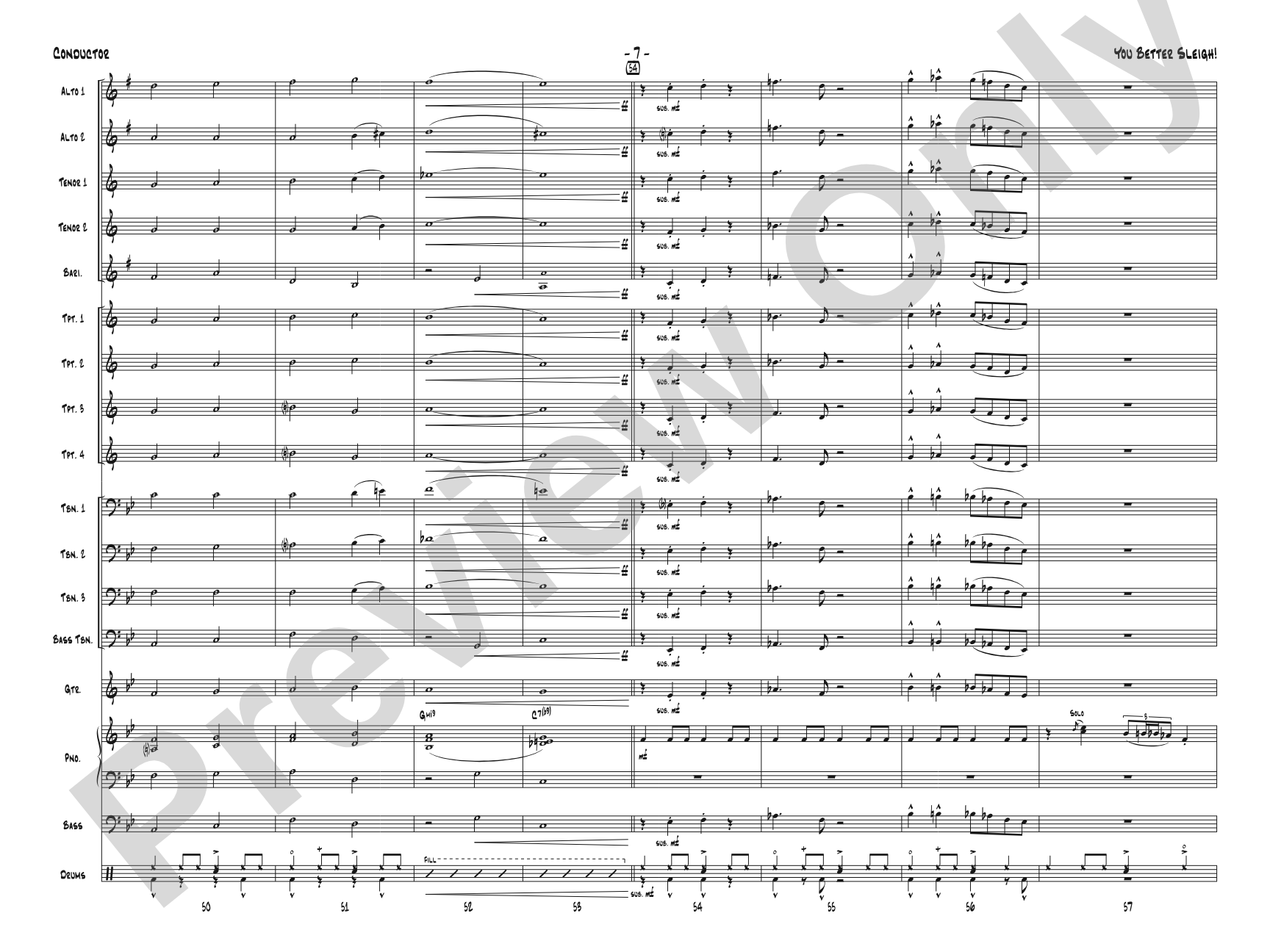 You Better Sleigh!: Jazz Ensemble Conductor Score & Parts