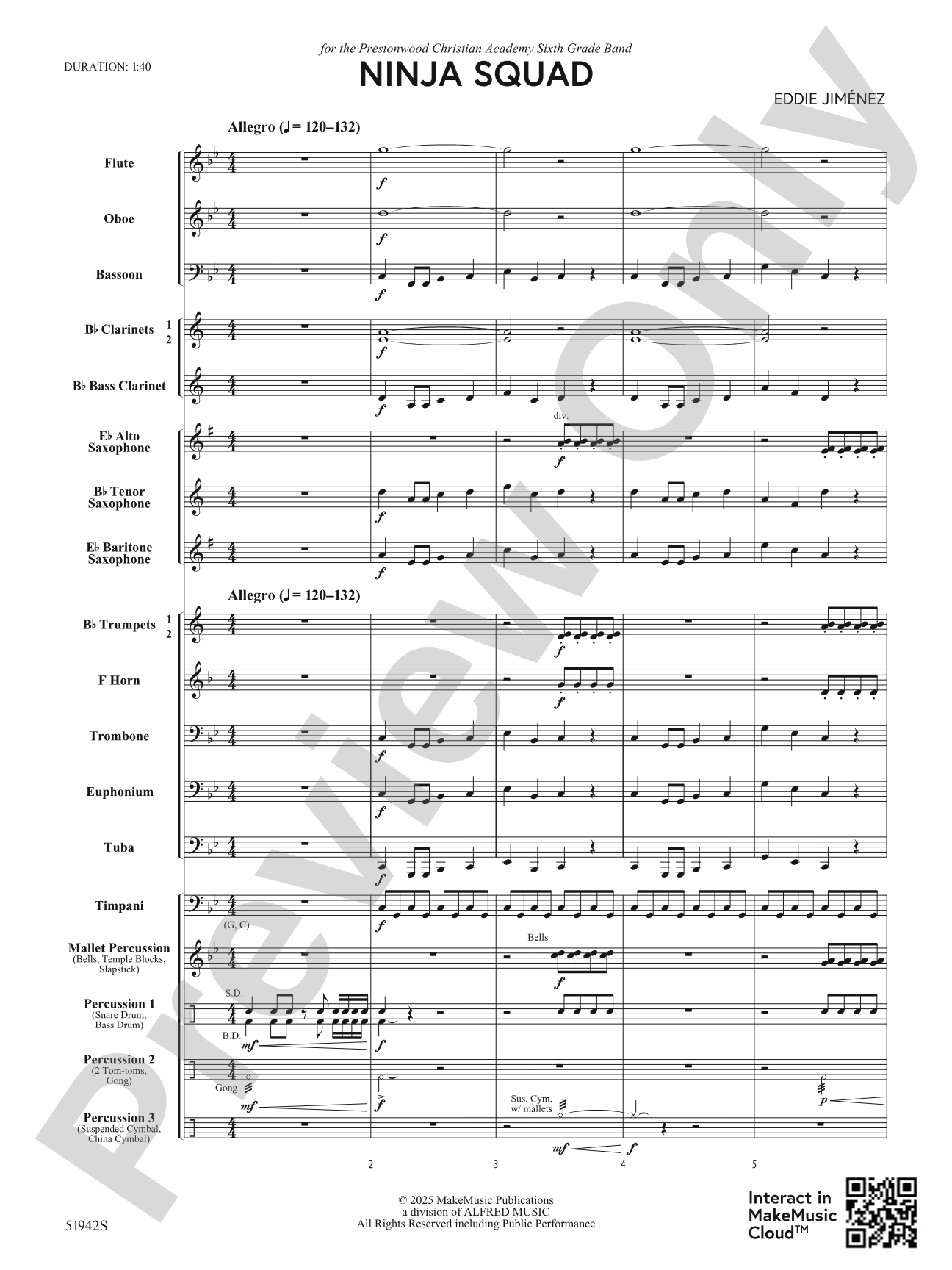 Ninja Squad: Concert Band Conductor Score & Parts