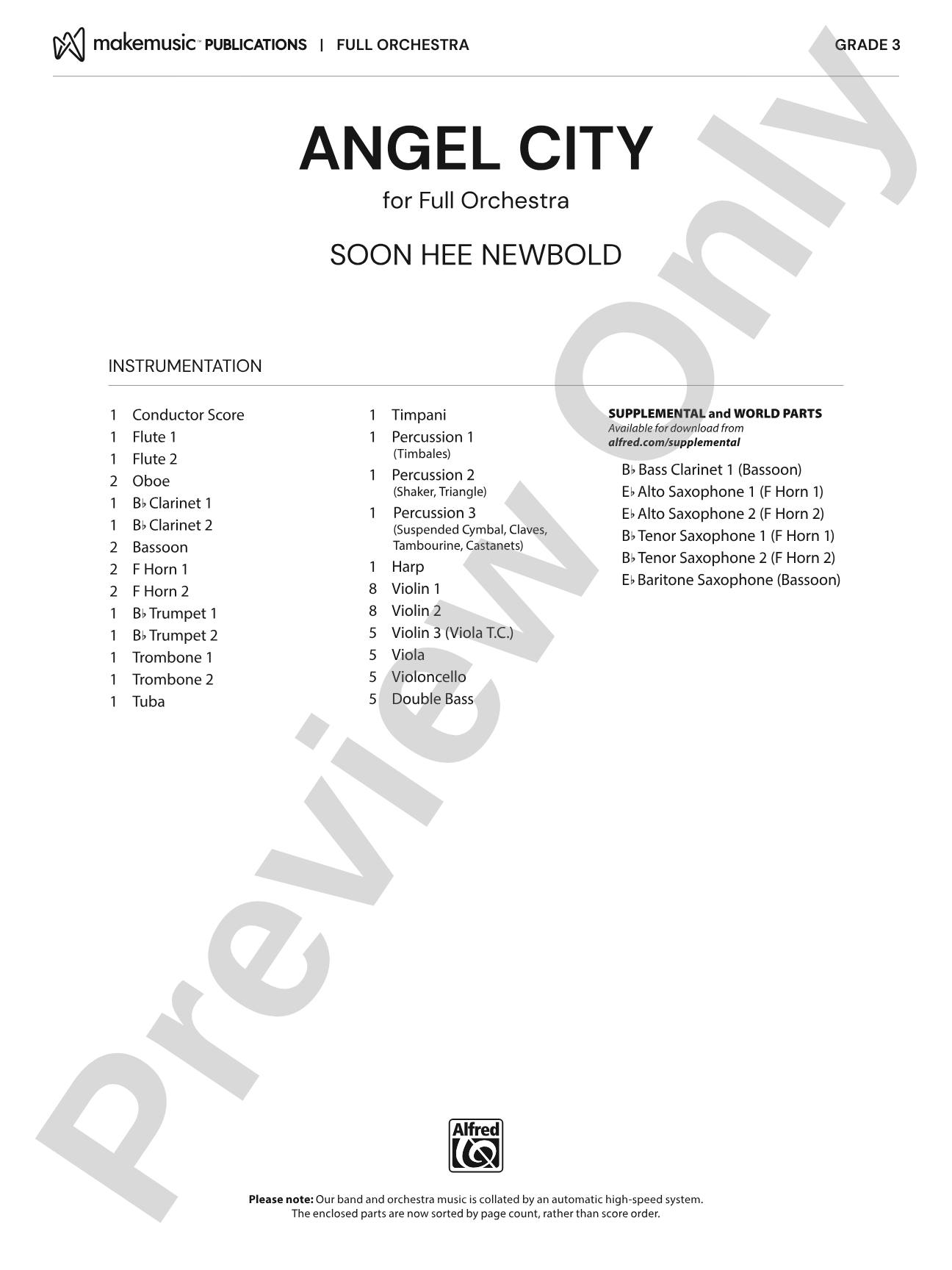 Angel City: Full Orchestra Conductor Score & Parts