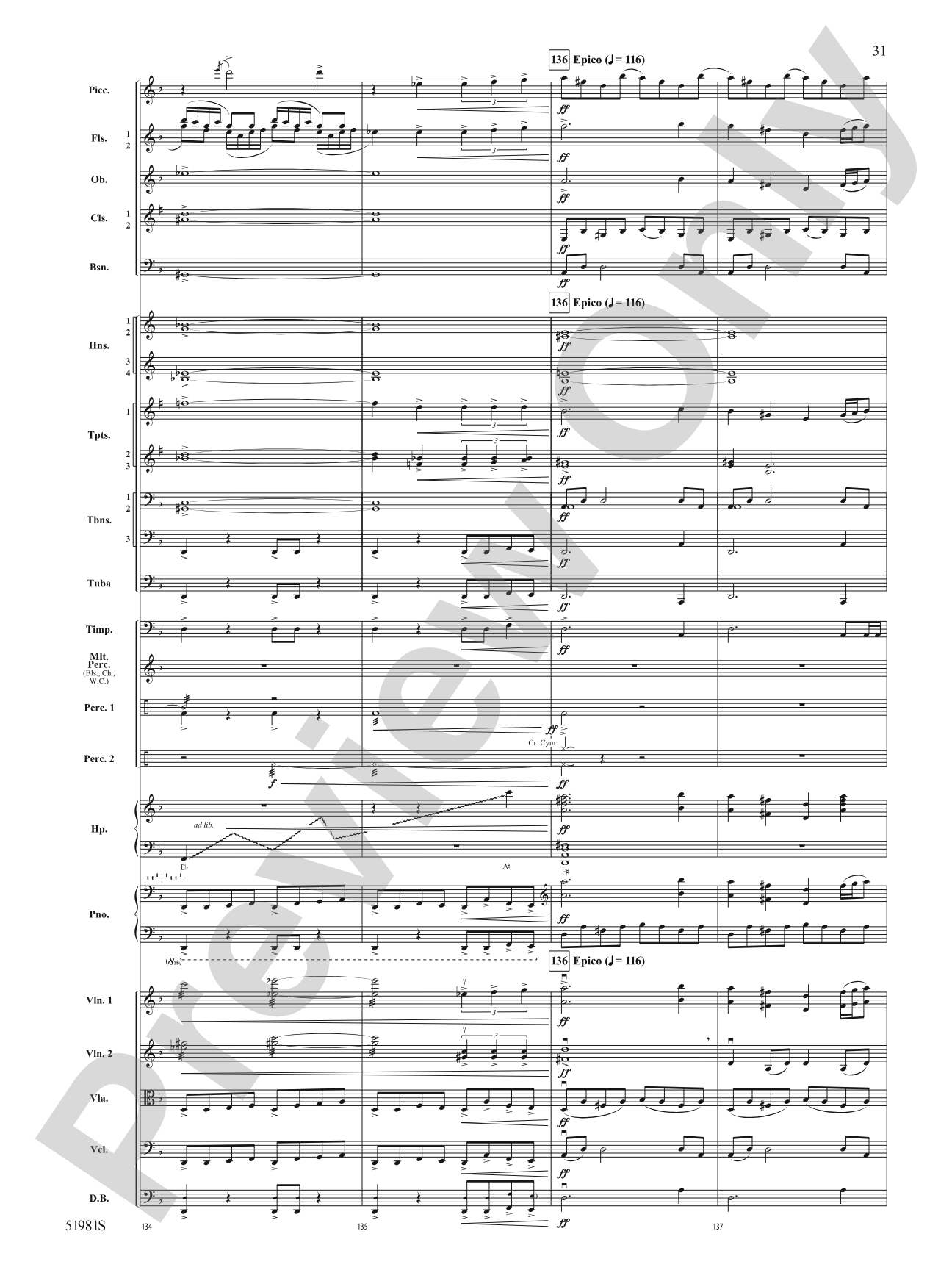 The Iliad: Full Orchestra Conductor Score & Parts