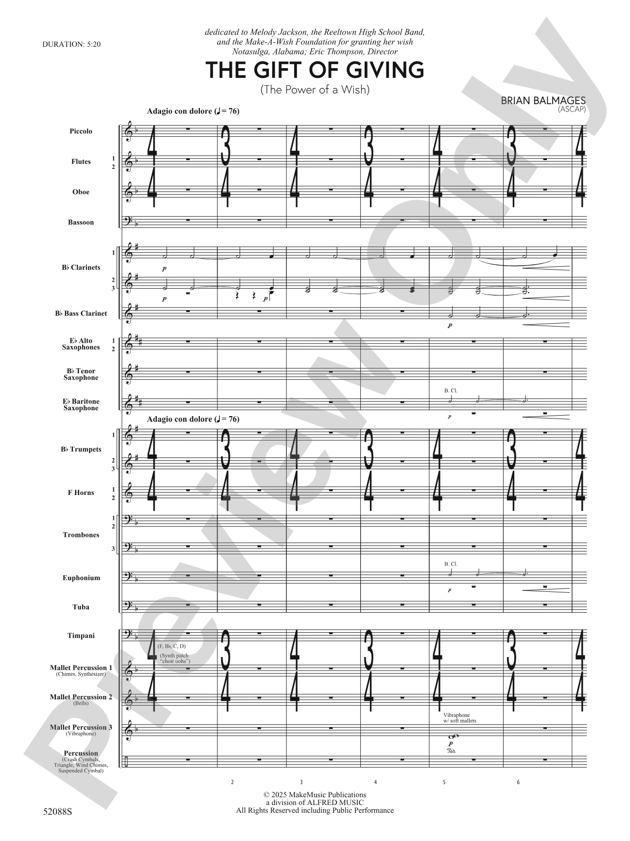 The Gift of Giving: Concert Band Conductor Score & Parts