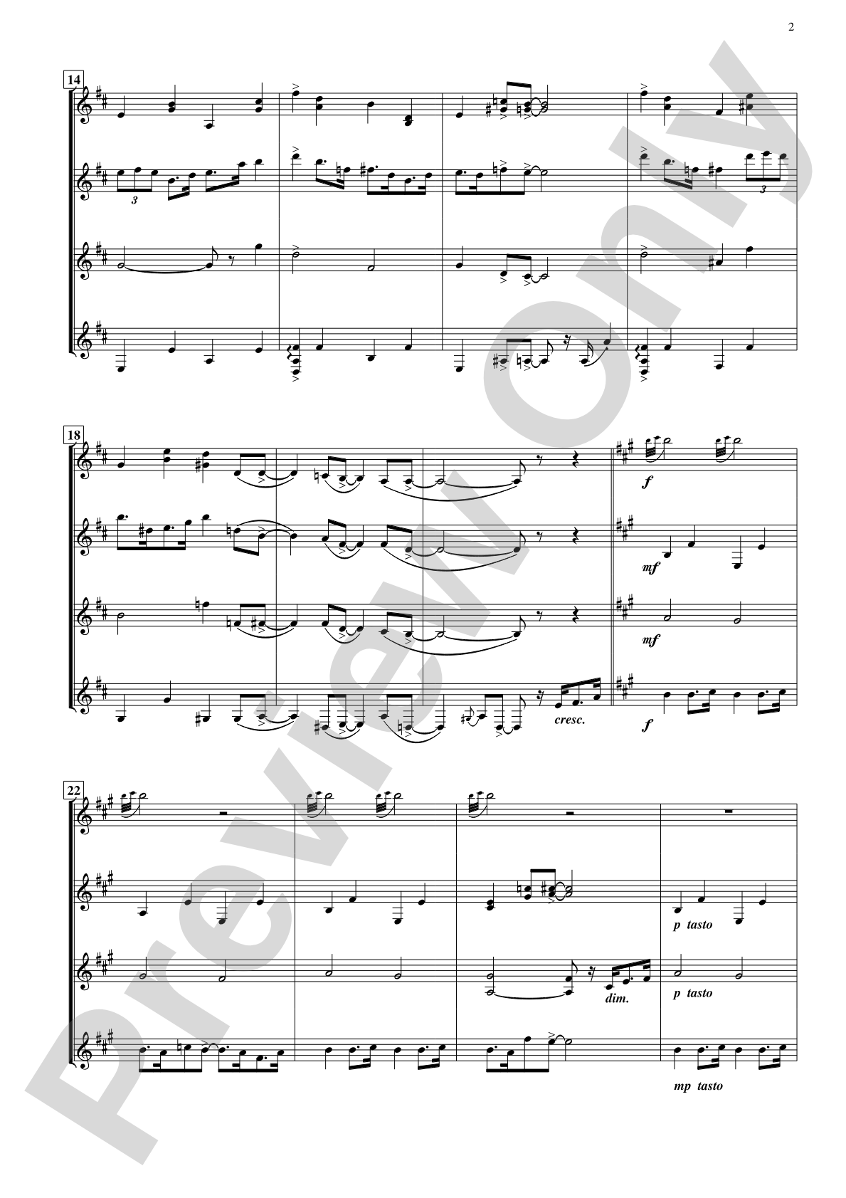Jazz Legato: Guitar Quartet Conductor Score & Parts