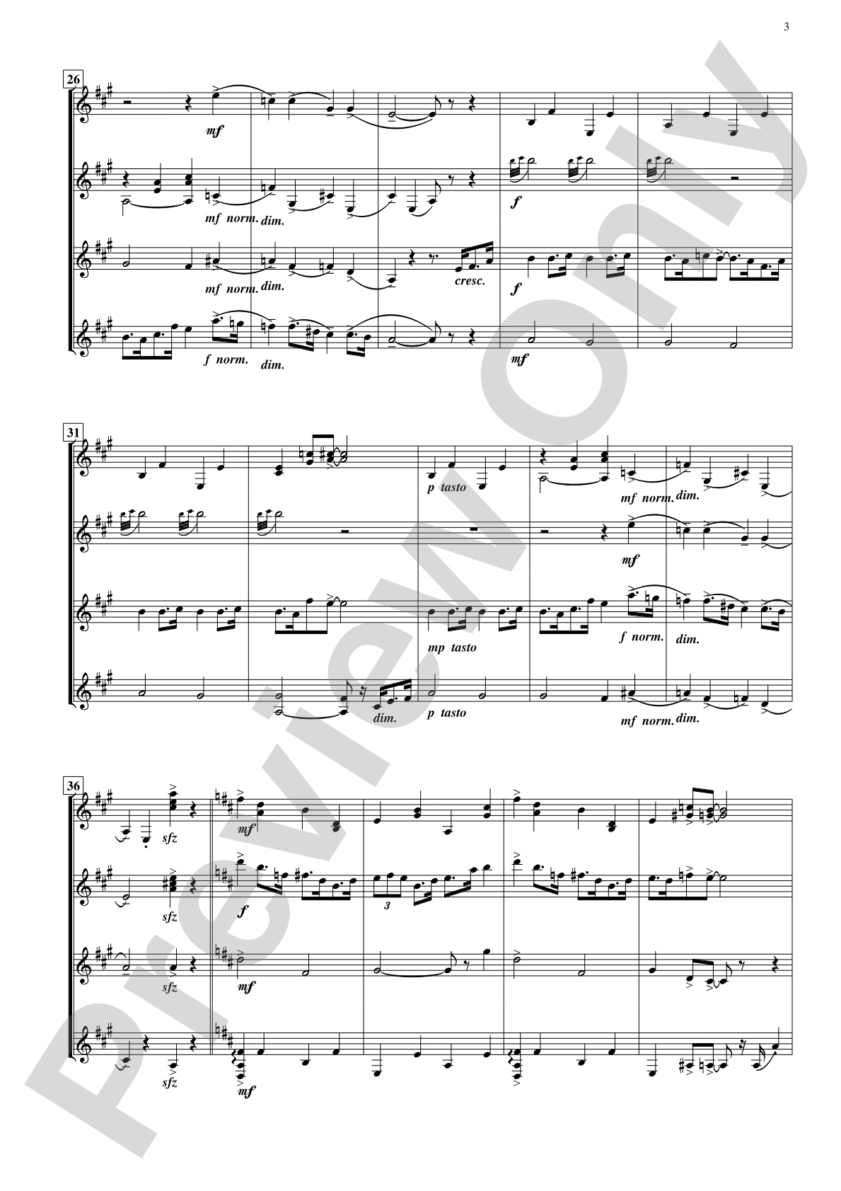 Jazz Legato: Guitar Quartet Conductor Score & Parts