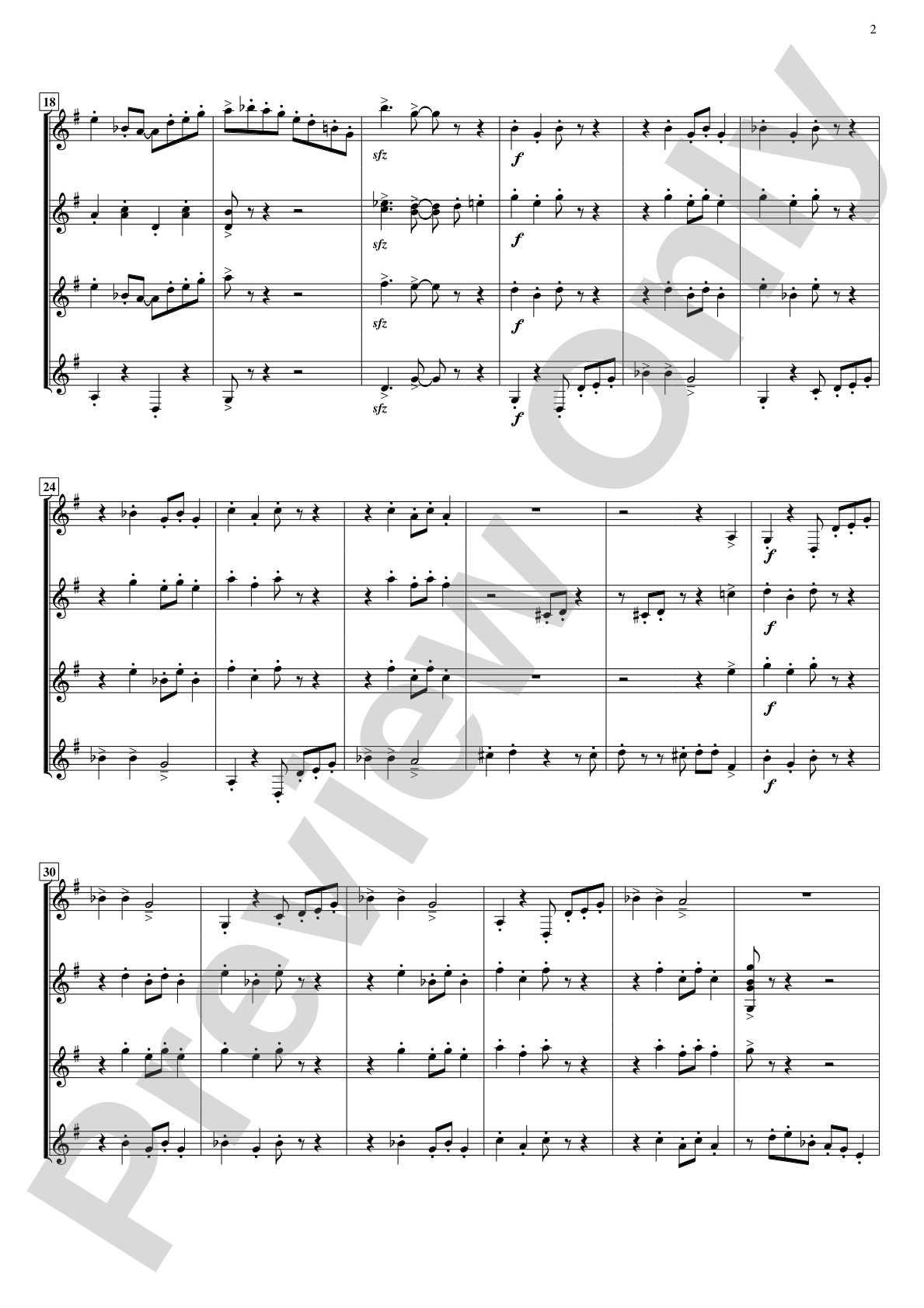 Jazz Pizzicato: Guitar Quartet Conductor Score & Parts