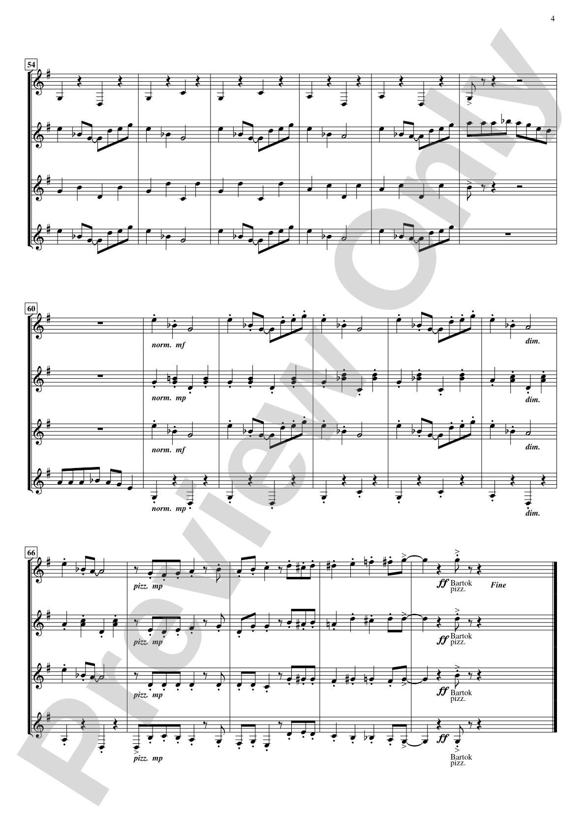 Jazz Pizzicato: Guitar Quartet Conductor Score & Parts