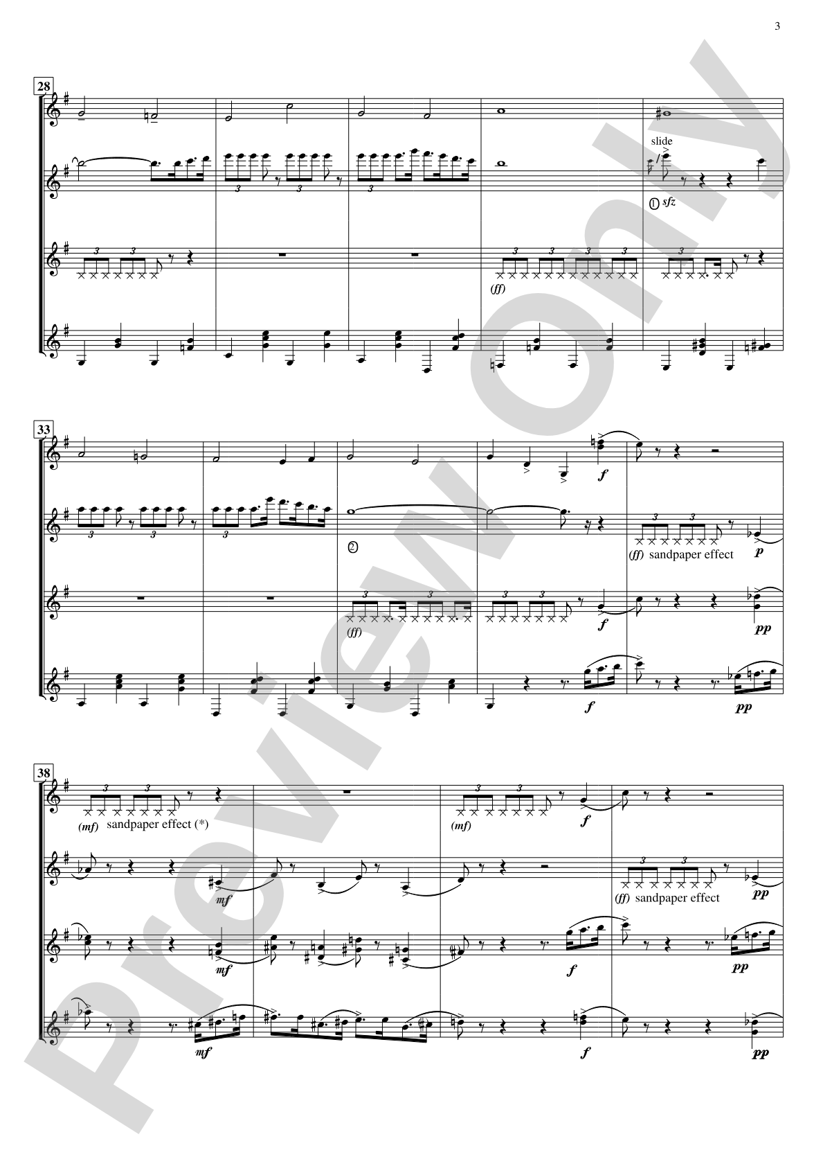 Sandpaper Ballet: Guitar Quartet Conductor Score & Parts