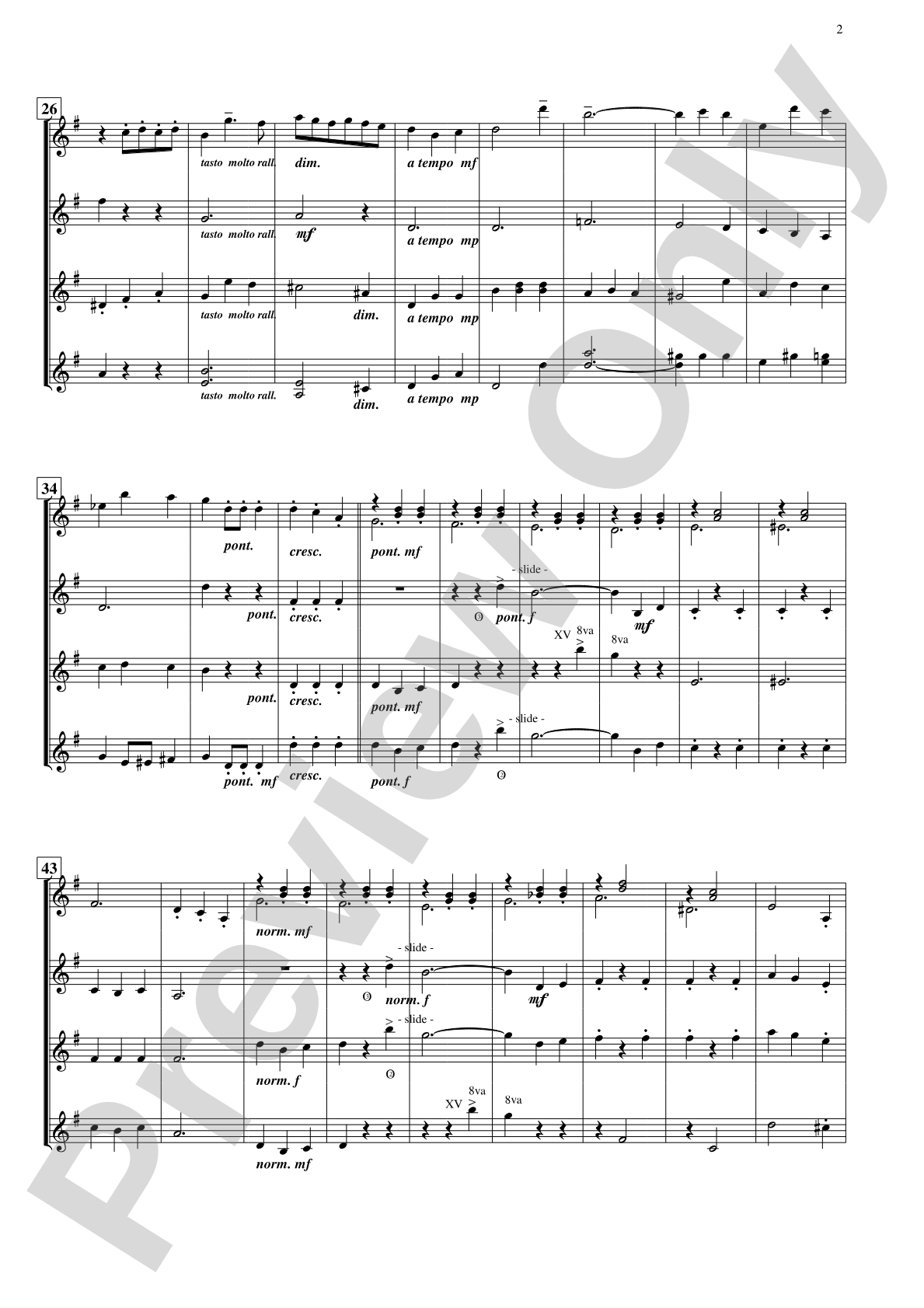 The Waltzing Cat: Guitar Quartet Conductor Score & Parts