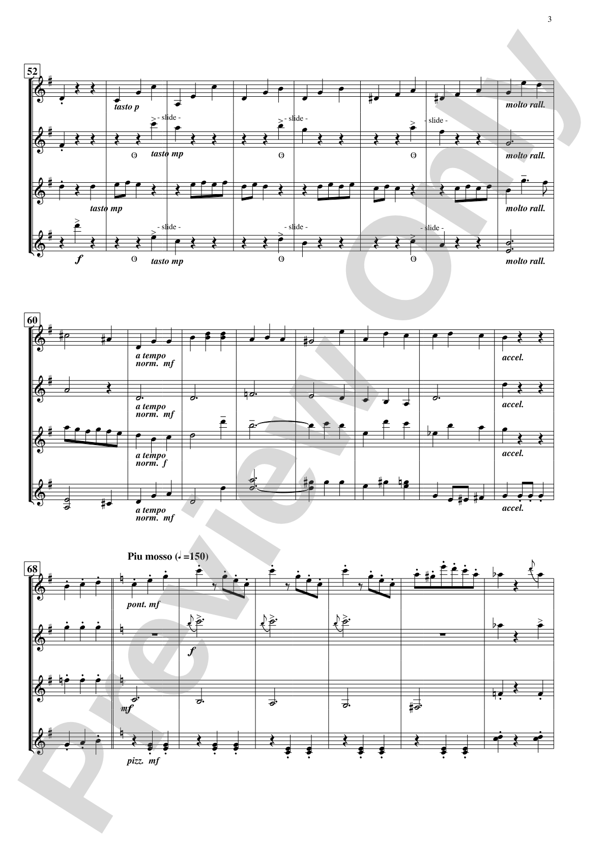 The Waltzing Cat: Guitar Quartet Conductor Score & Parts
