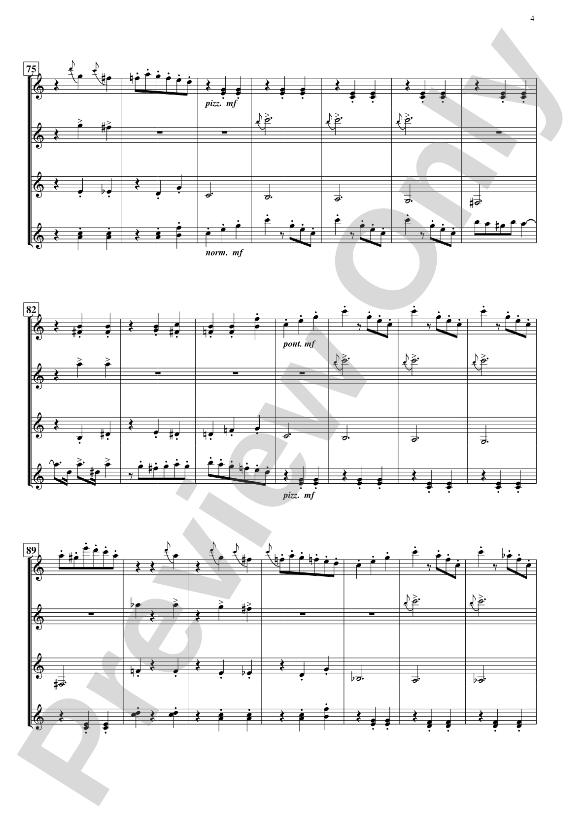 The Waltzing Cat: Guitar Quartet Conductor Score & Parts