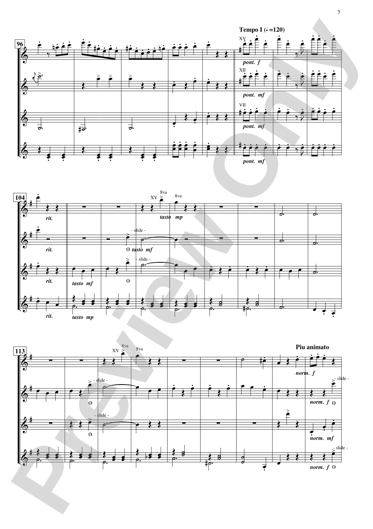 The Waltzing Cat: Guitar Quartet Conductor Score & Parts