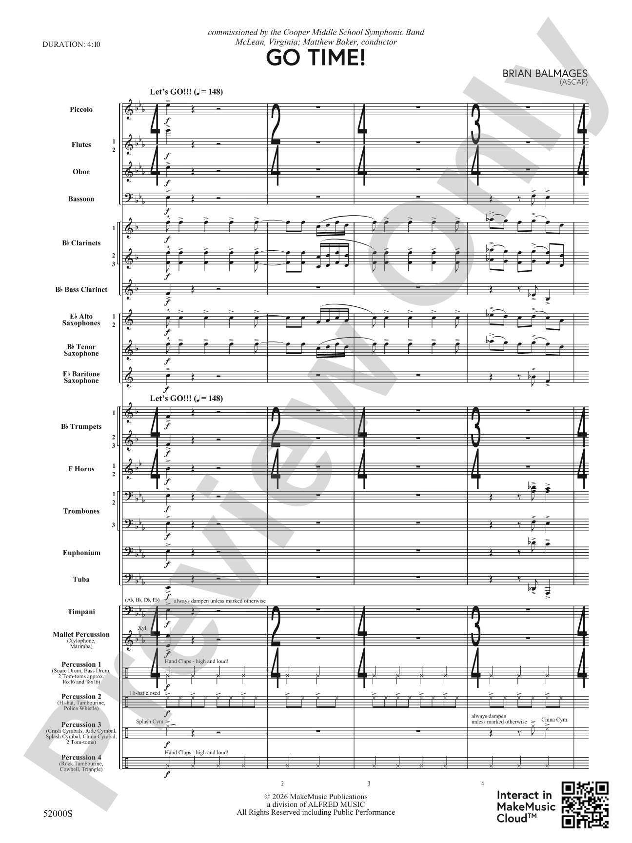 Go Time!: Concert Band Conductor Score & Parts