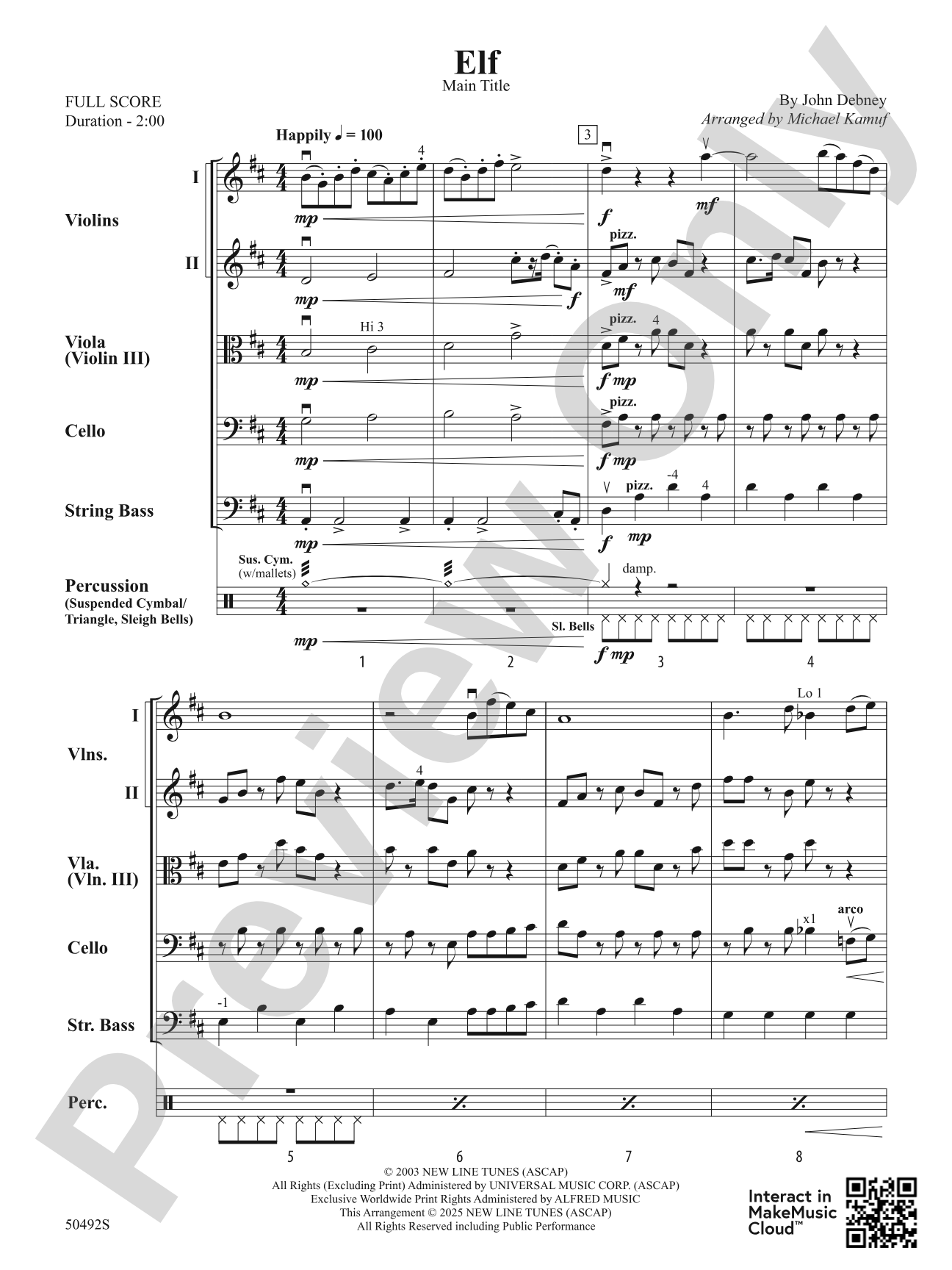Elf: String Orchestra Conductor Score & Parts