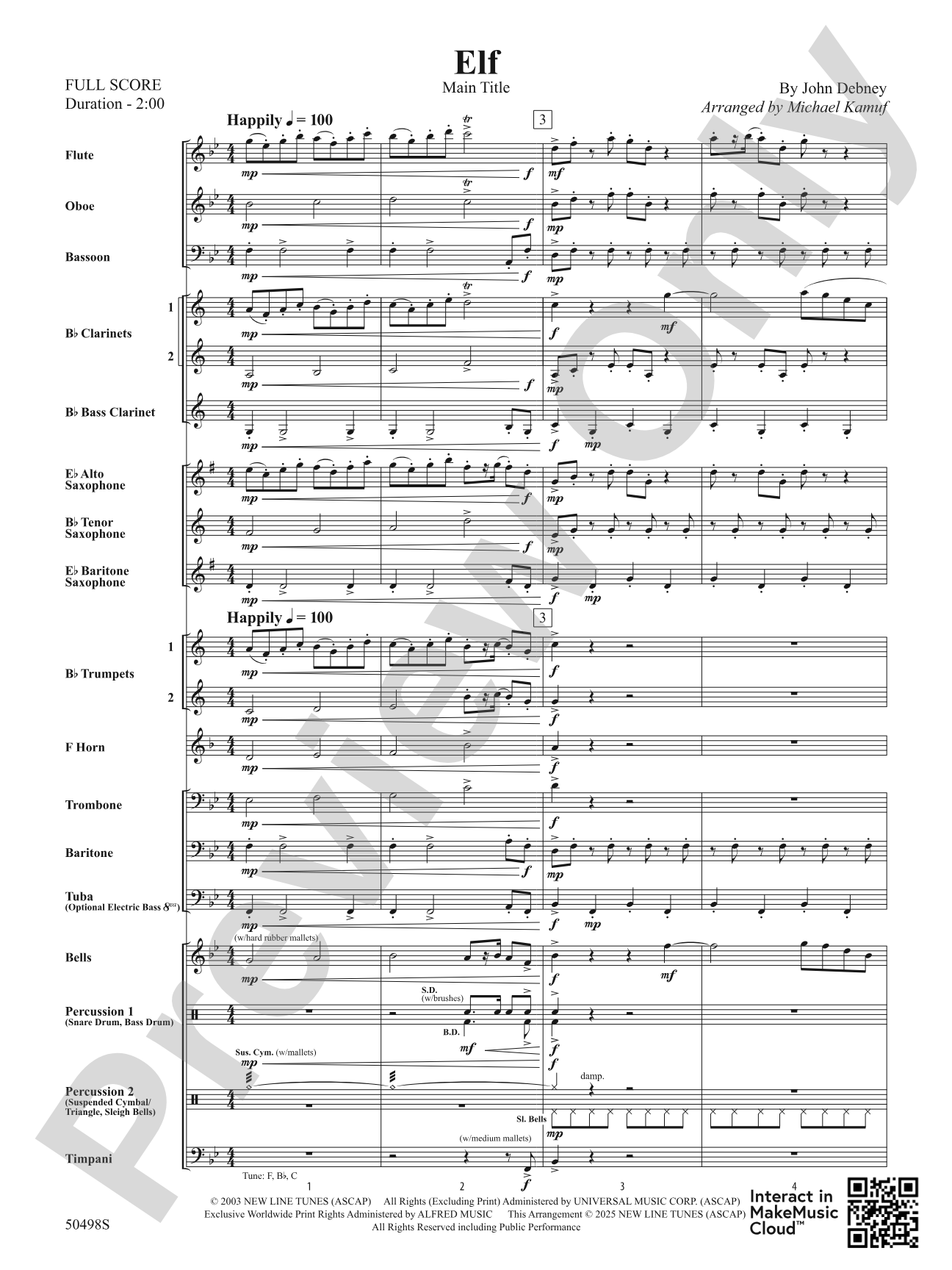 Elf: Concert Band Conductor Score & Parts