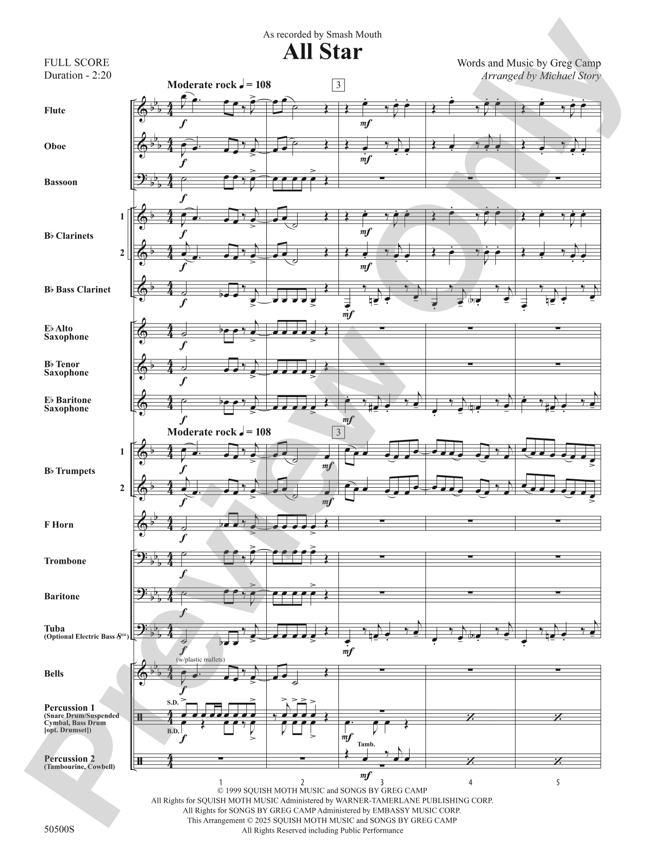 ALL STAR/PYB: Concert Band Conductor Score & Parts